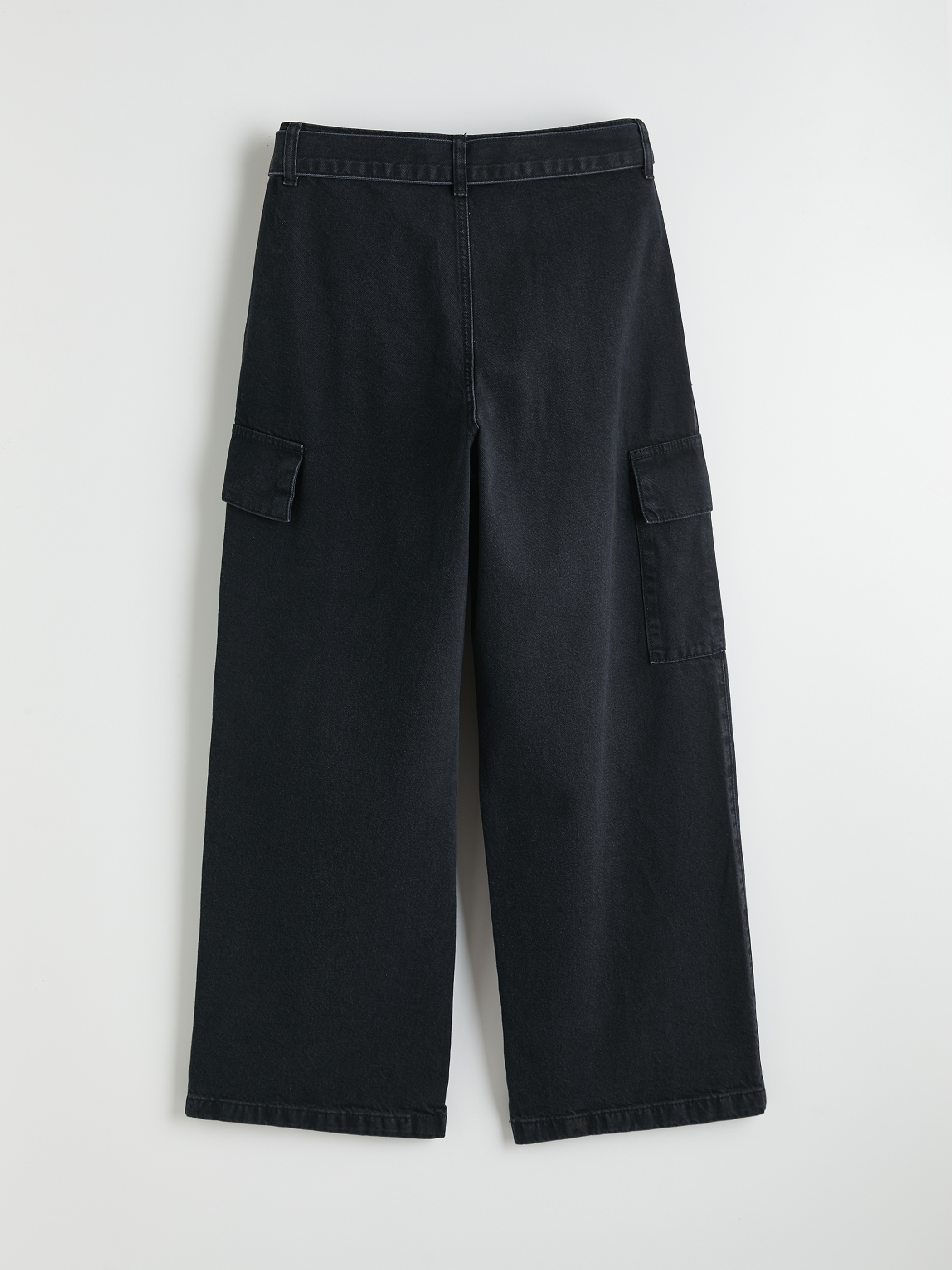 LCW Jeans Beli Kemerli Wideleg Kadın Kargo Jean Pantolon görsel 6