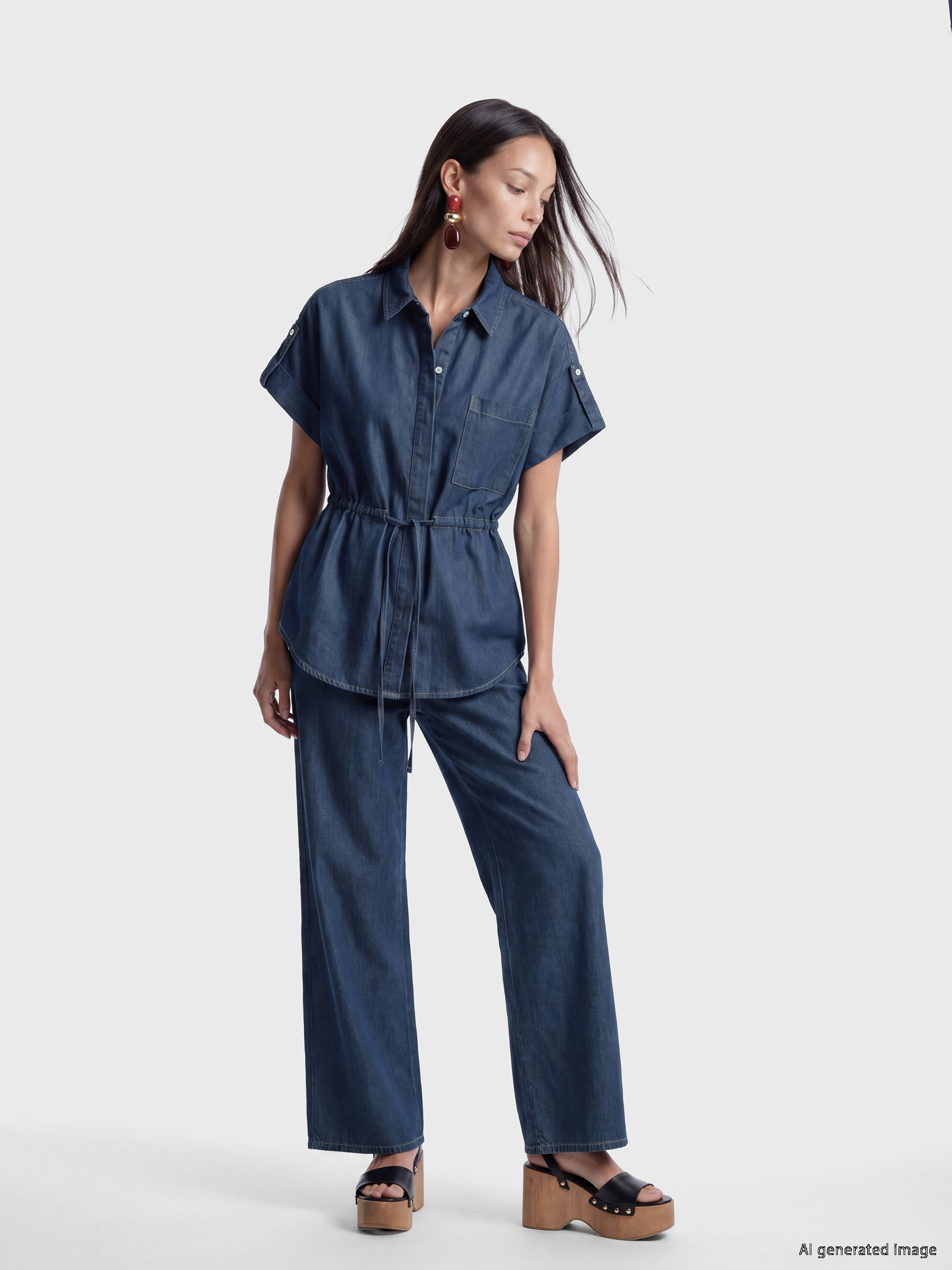 LCWAIKIKI Classic Beli Lastikli Wideleg Kadın Jean Pantolon