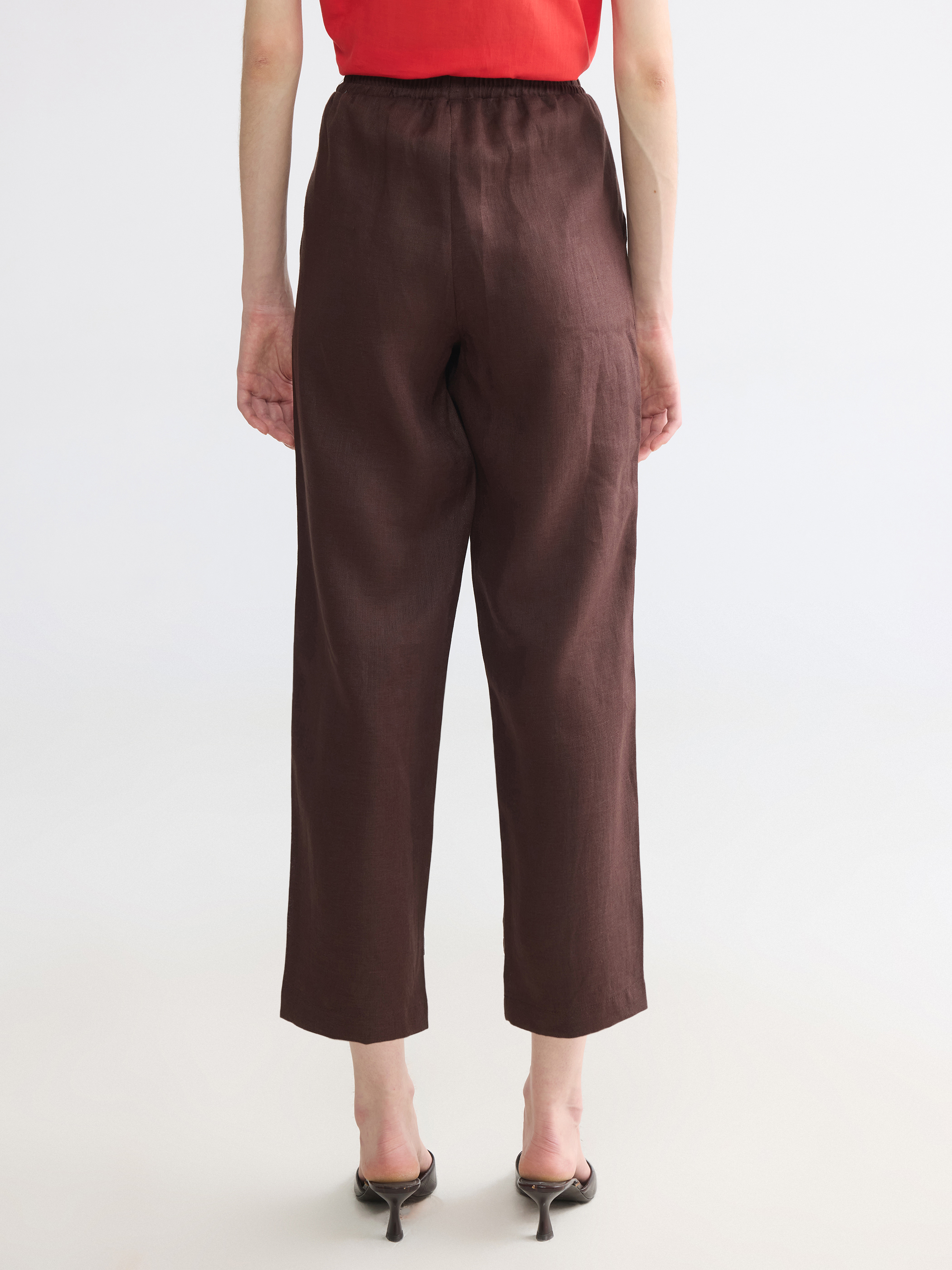 LCWAIKIKI Classic Havuç Kesim Kadın %100 Keten Pantolon görsel 4