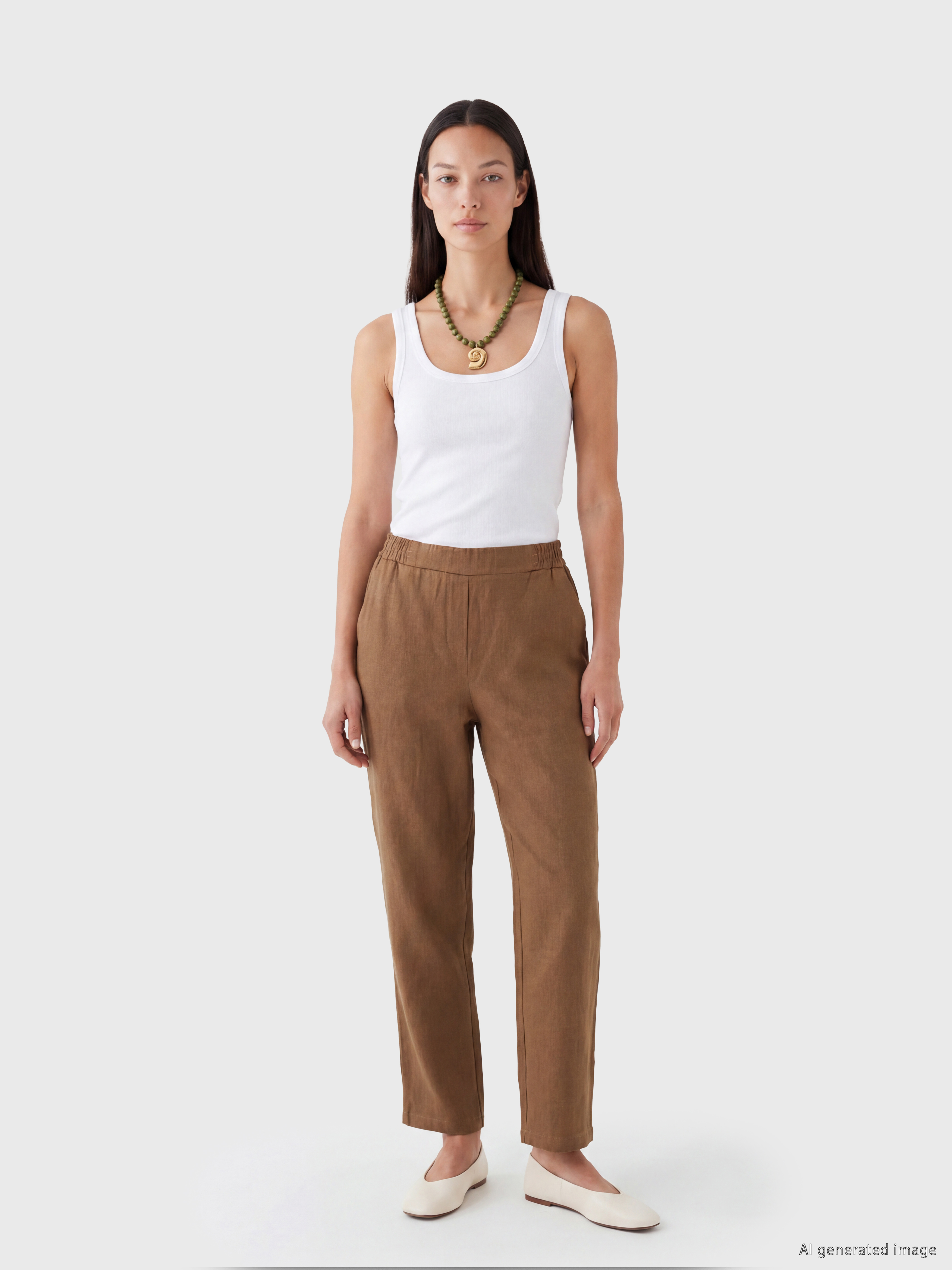 LCWAIKIKI Classic Havuç Kesim Kadın %100 Keten Pantolon