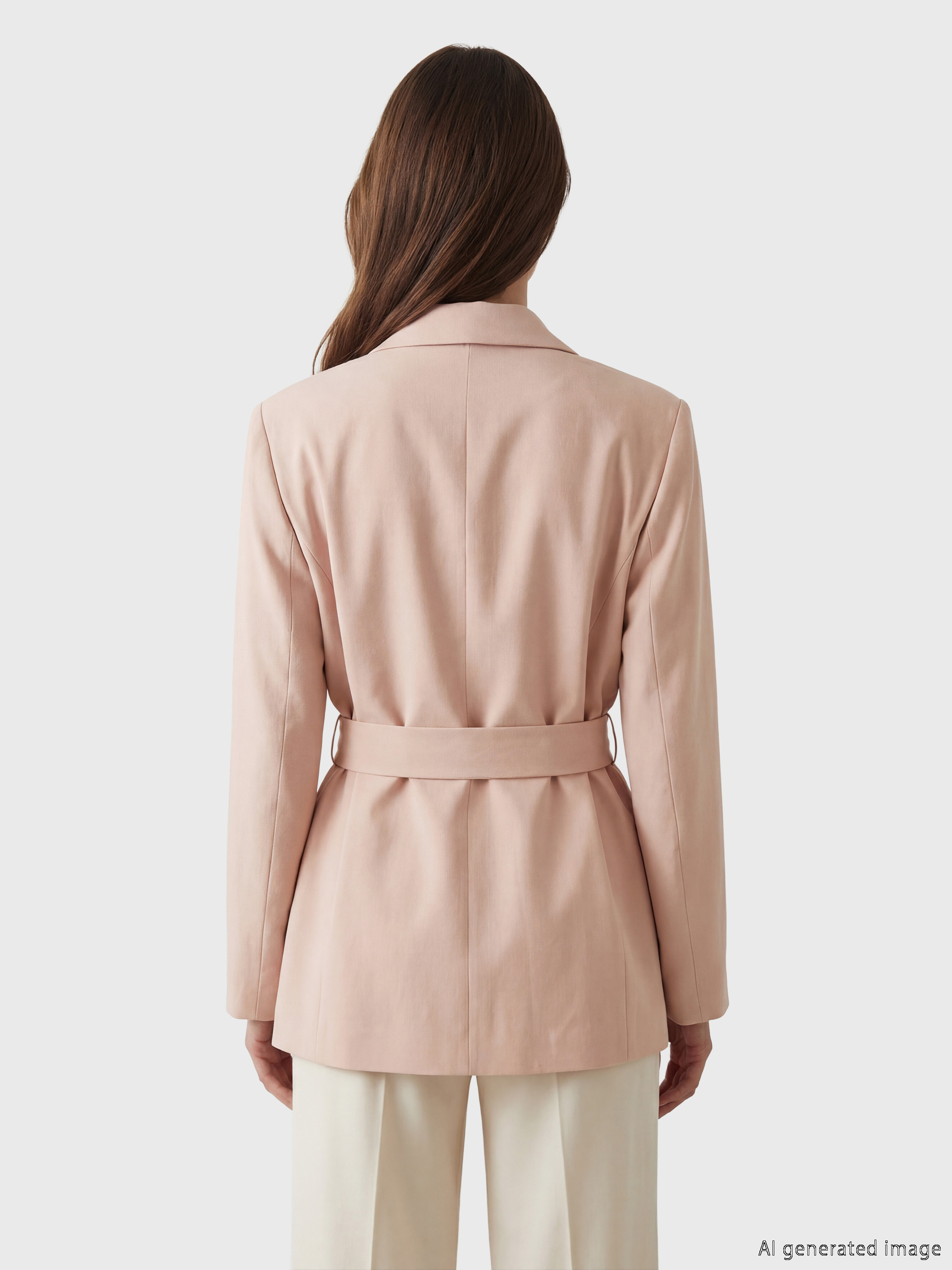 LCW Modest Beli Kuşaklı Kadın Blazer Ceket görsel 4