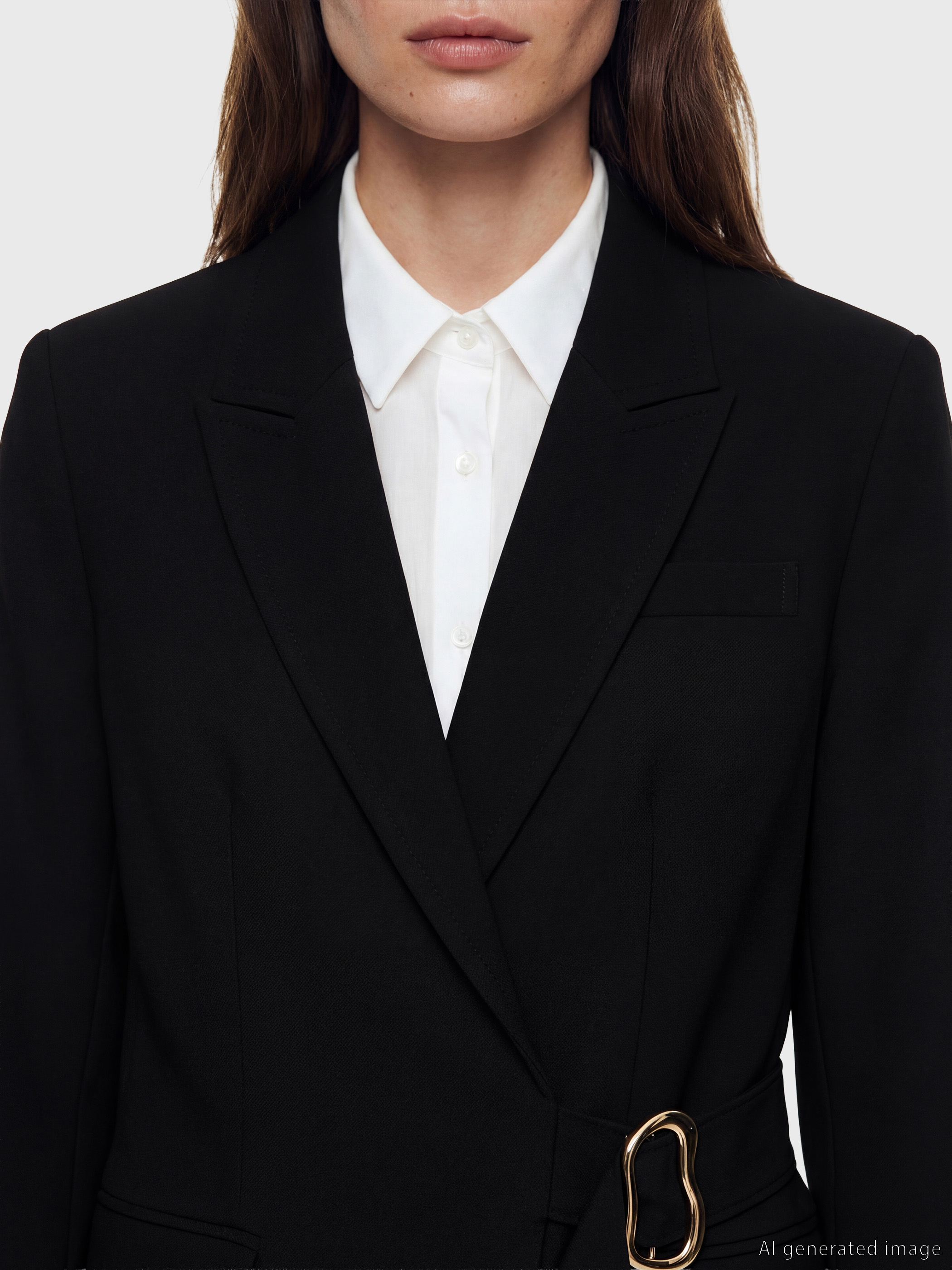 LCW Modest Kruvaze Yaka Kadın Blazer Ceket görsel 5