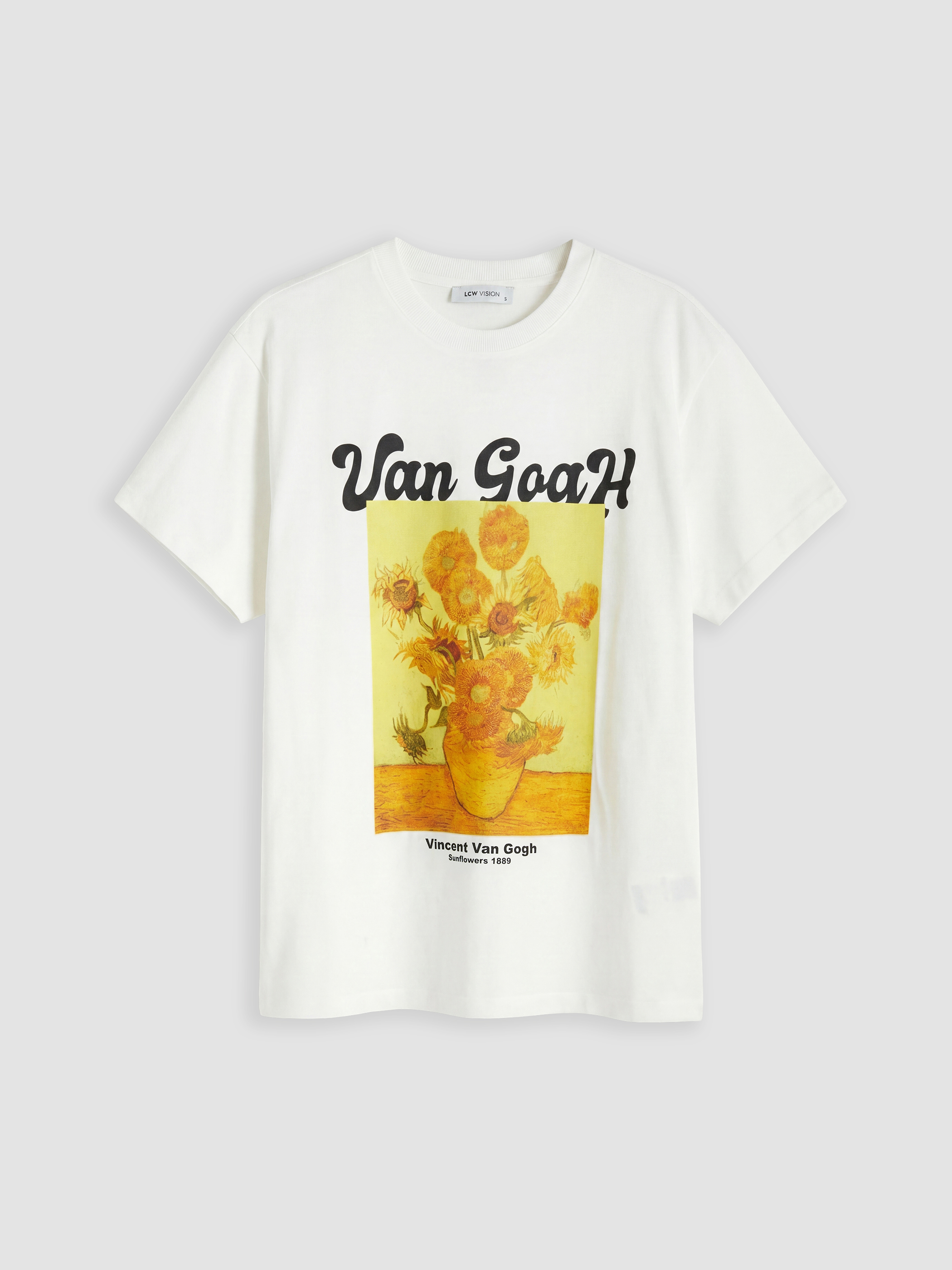 LCW Vision Van Gogh Baskılı %100 Pamuklu Kadın Tişört görsel 5