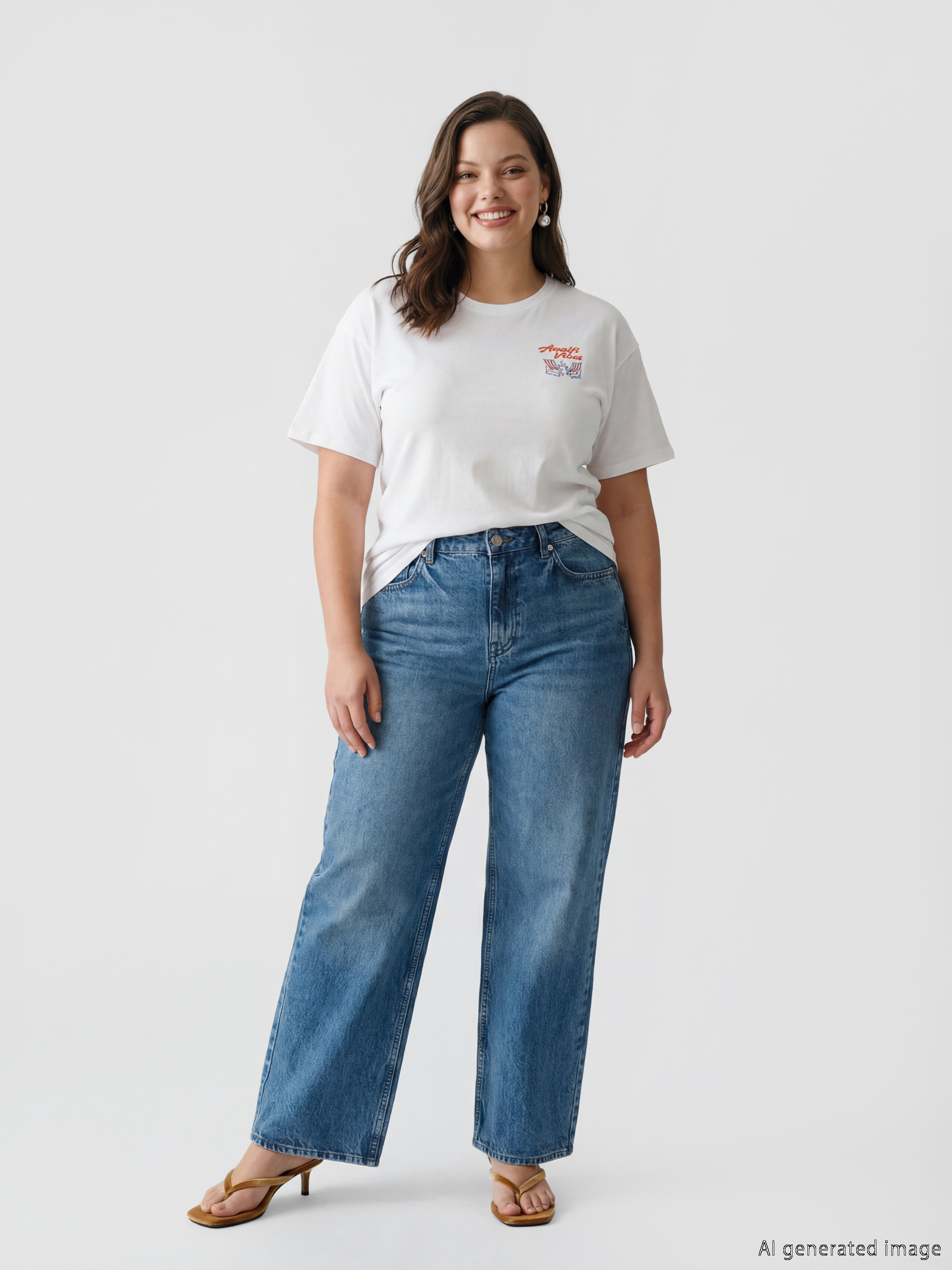LCW Vision Bisiklet Yaka Baskılı Oversize Kadın Tişört görsel 3
