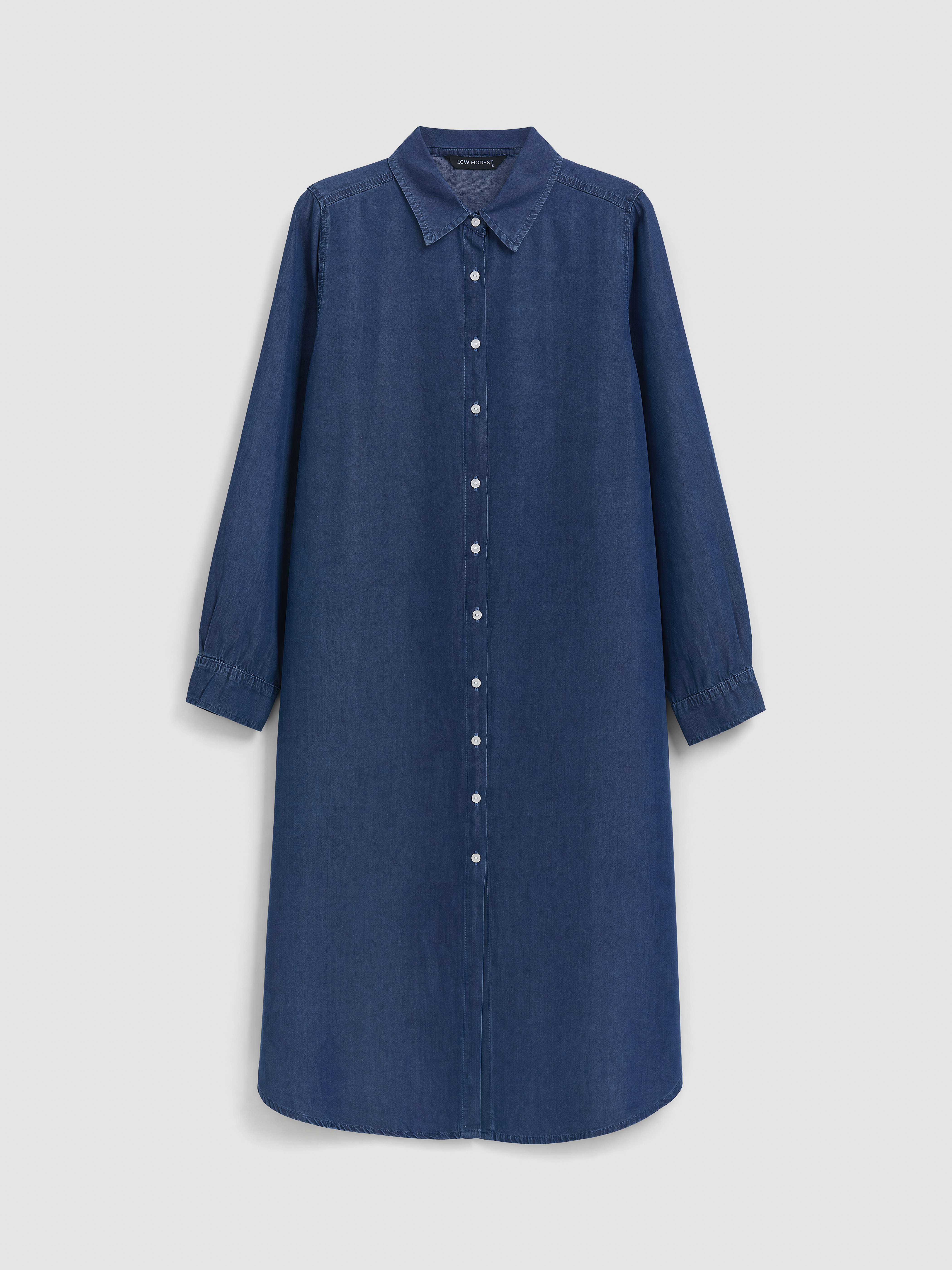 LCW Modest Kadın Jean Gömlek Tunik görsel 5