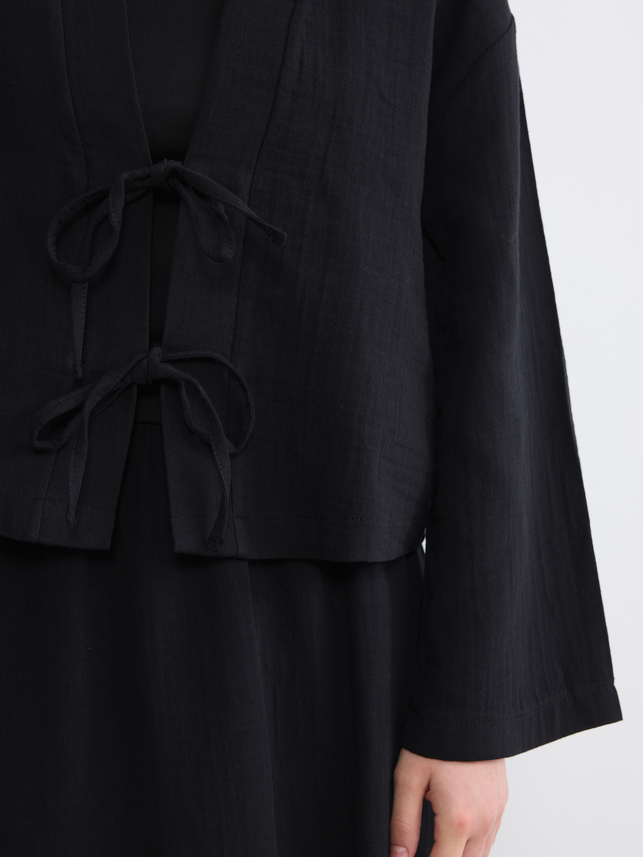 LCW Modest Şal Yaka Oversize Kadın Kimono görsel 3
