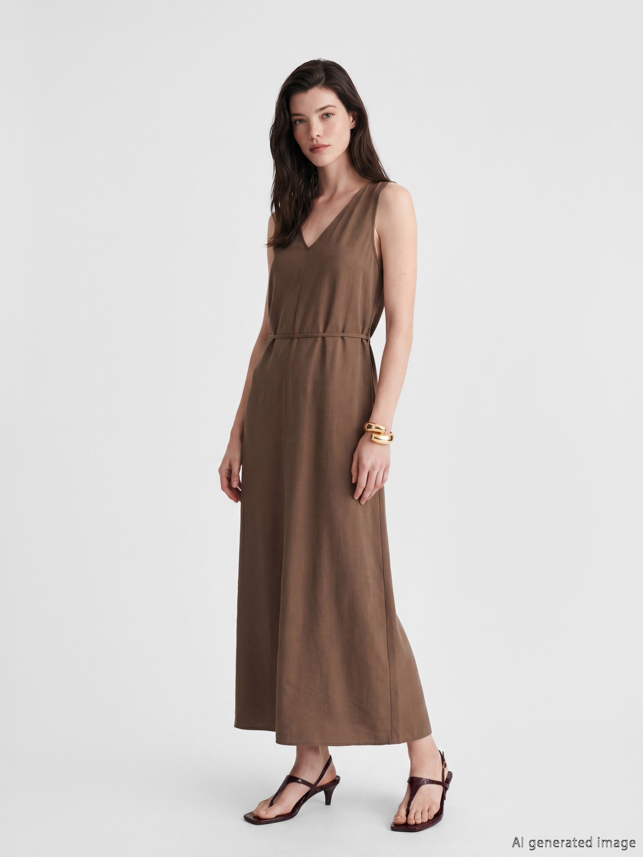 LCW Comfort V Yaka Modal Karışımlı Elbise