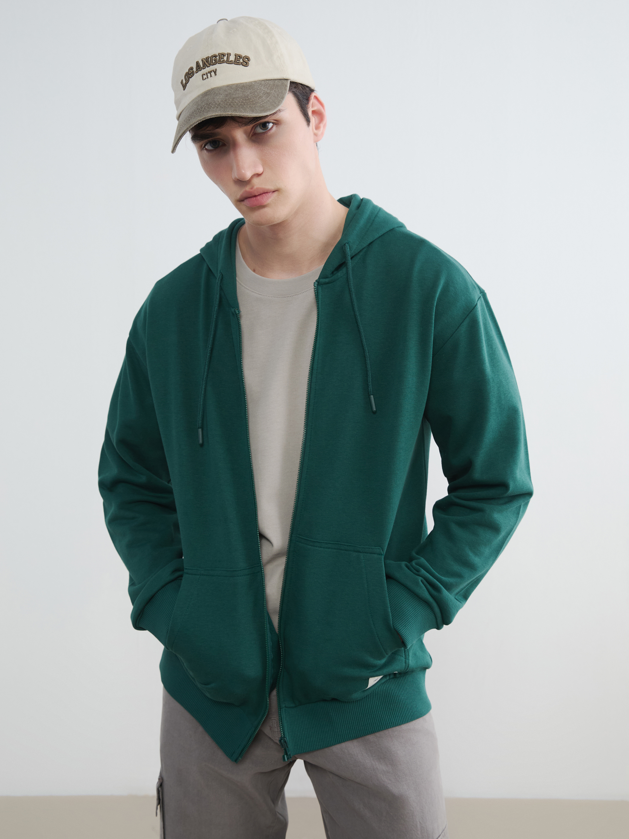 XSIDE Kapüşonlu Erkek Fermuarlı Sweatshirt