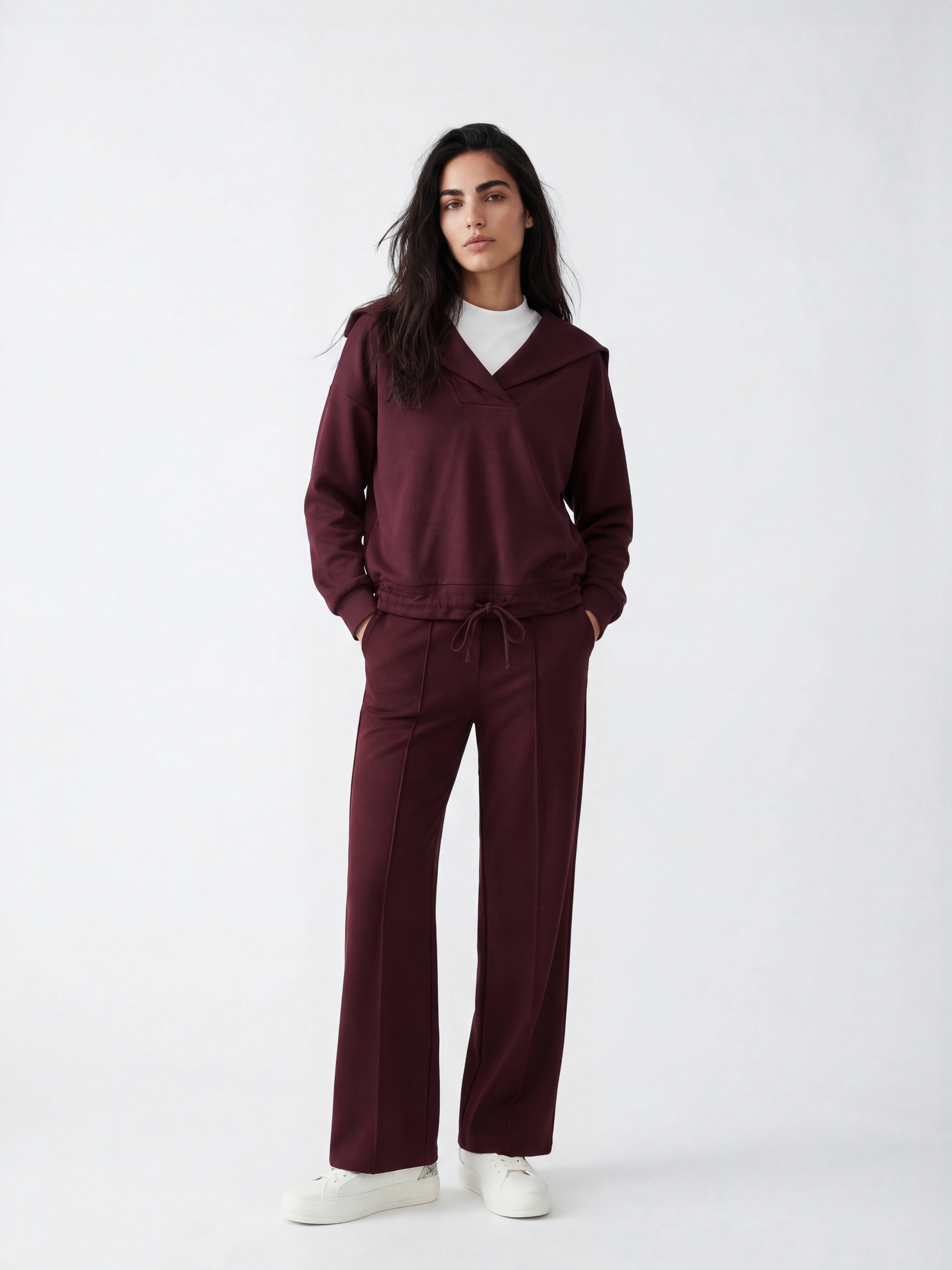 Natuvera V Yaka Kadın Sweatshirt görsel 2