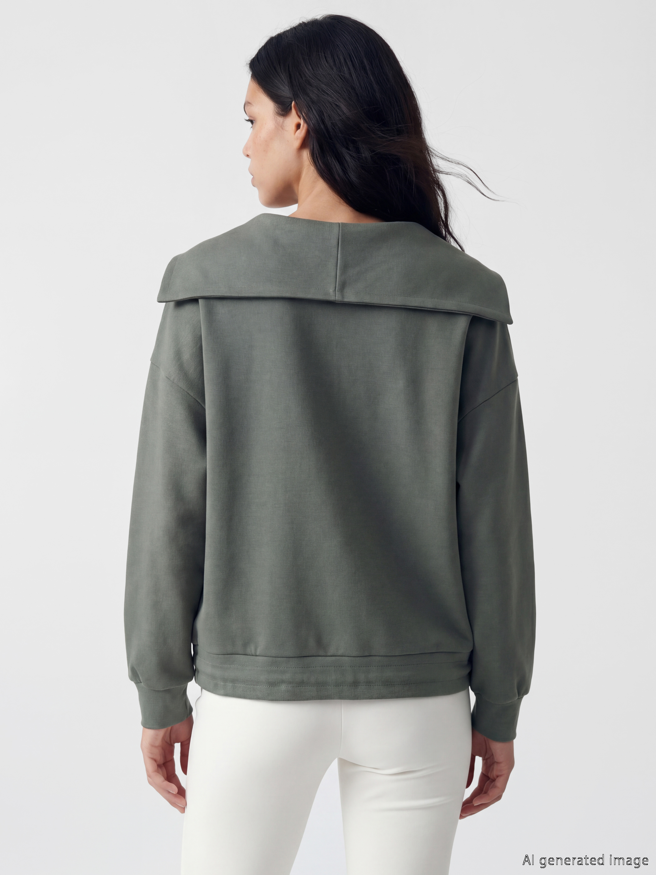 Natuvera V Yaka Kadın Sweatshirt görsel 5