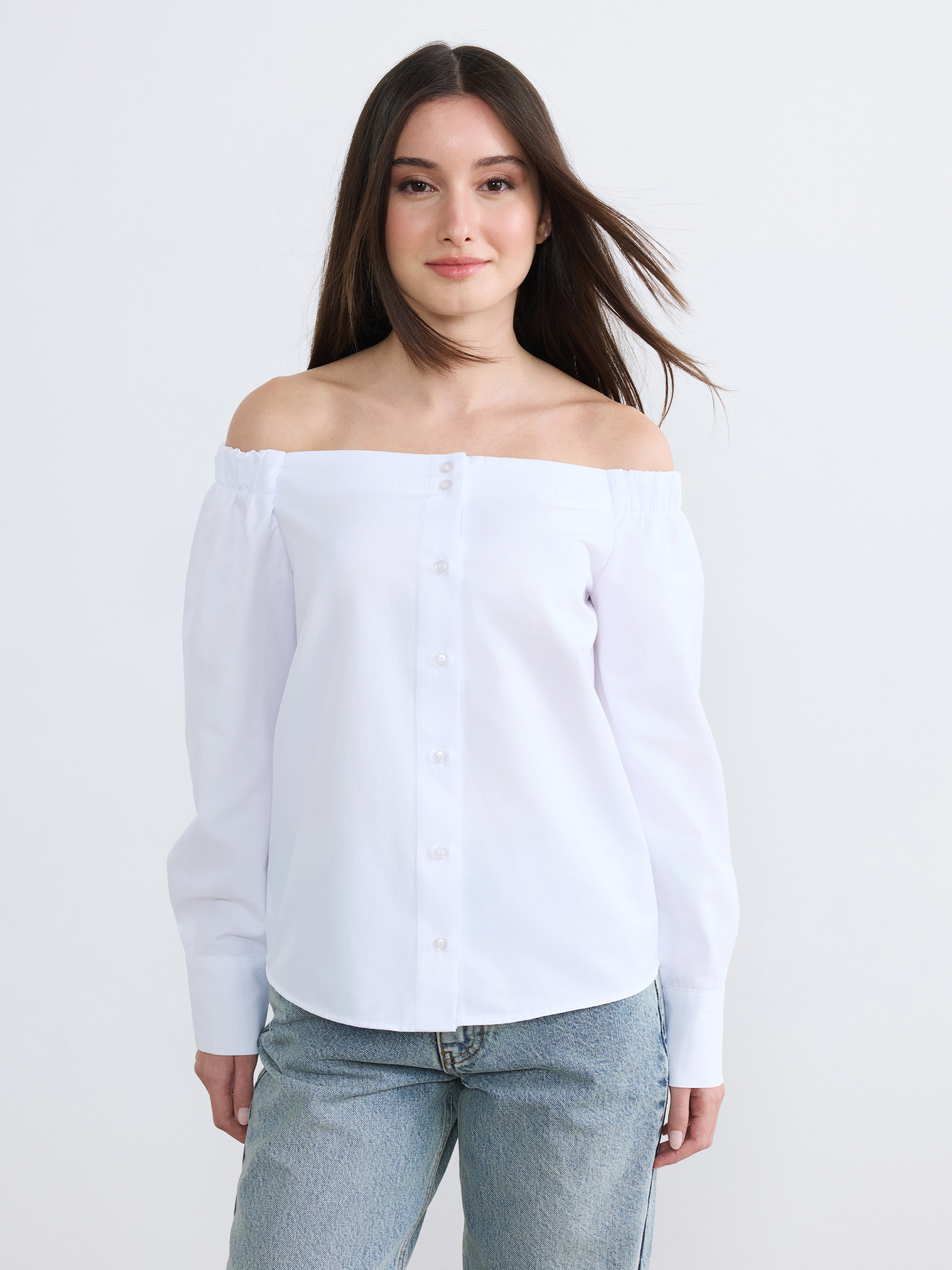 Soulife Petite Kayık Yaka Büzgülü Bluz