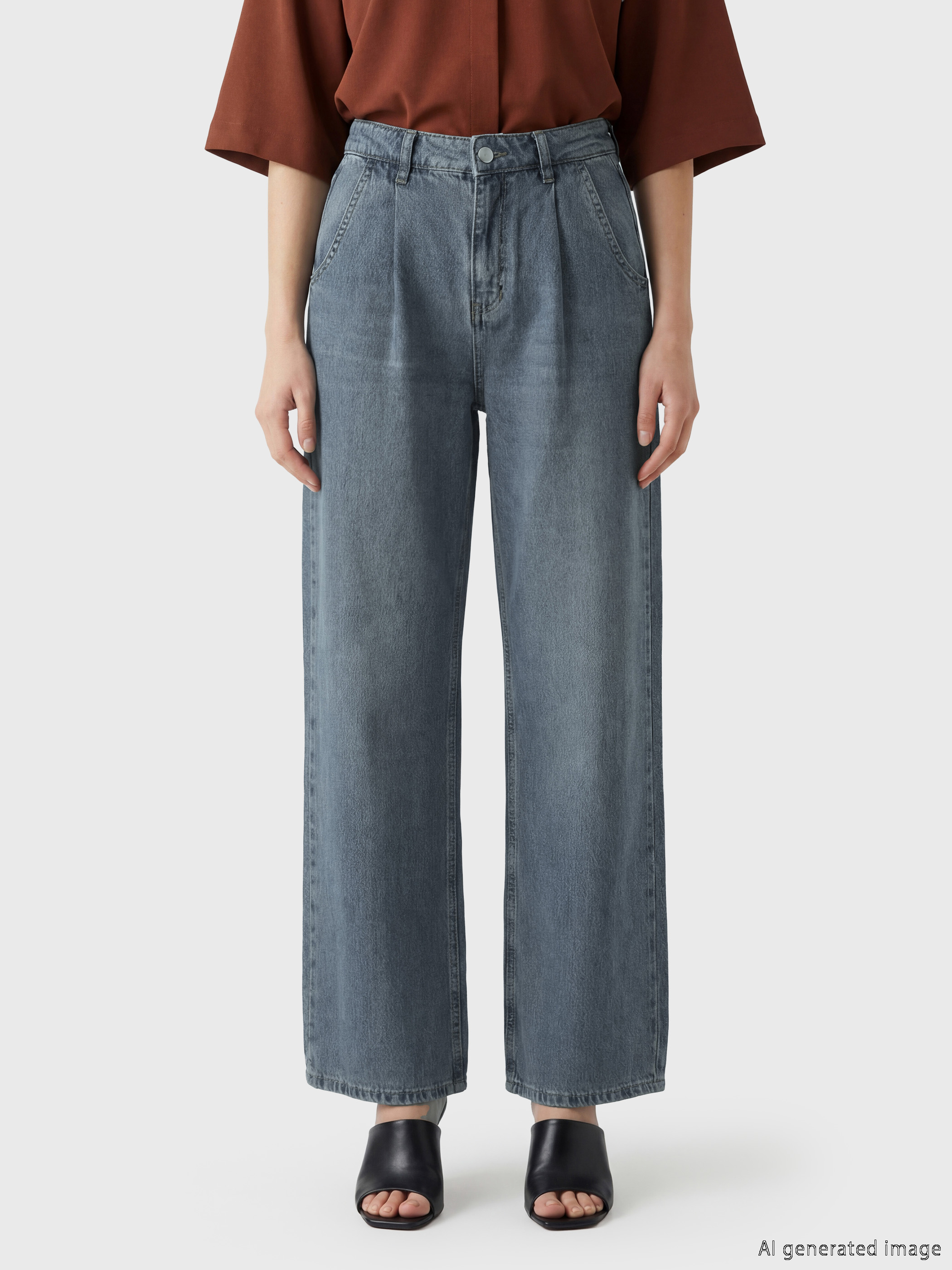 LCW Jeans Yüksek Bel Wideleg Kadın Jean Pantolon görsel 2