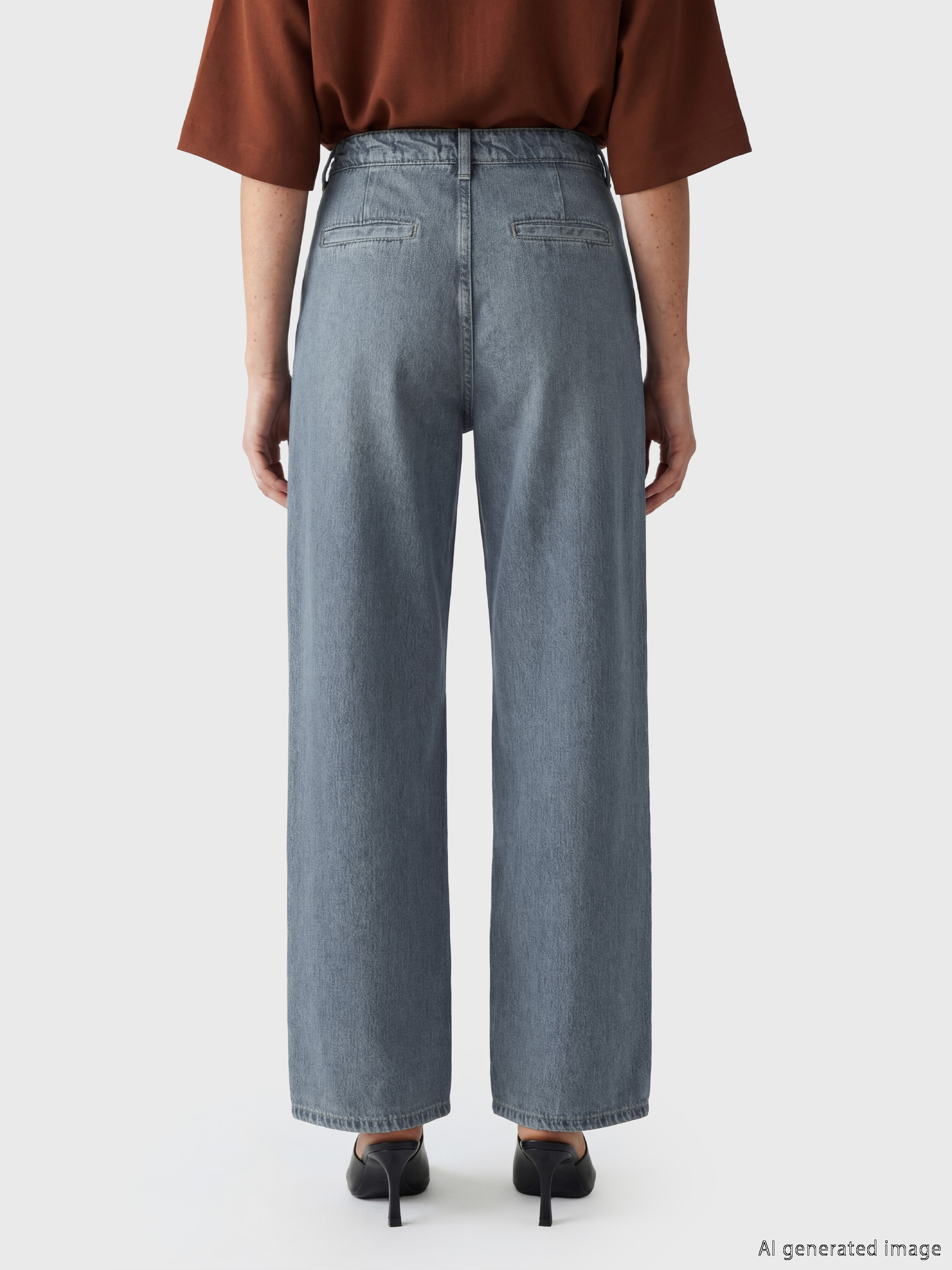 LCW Jeans Yüksek Bel Wideleg Kadın Jean Pantolon görsel 4