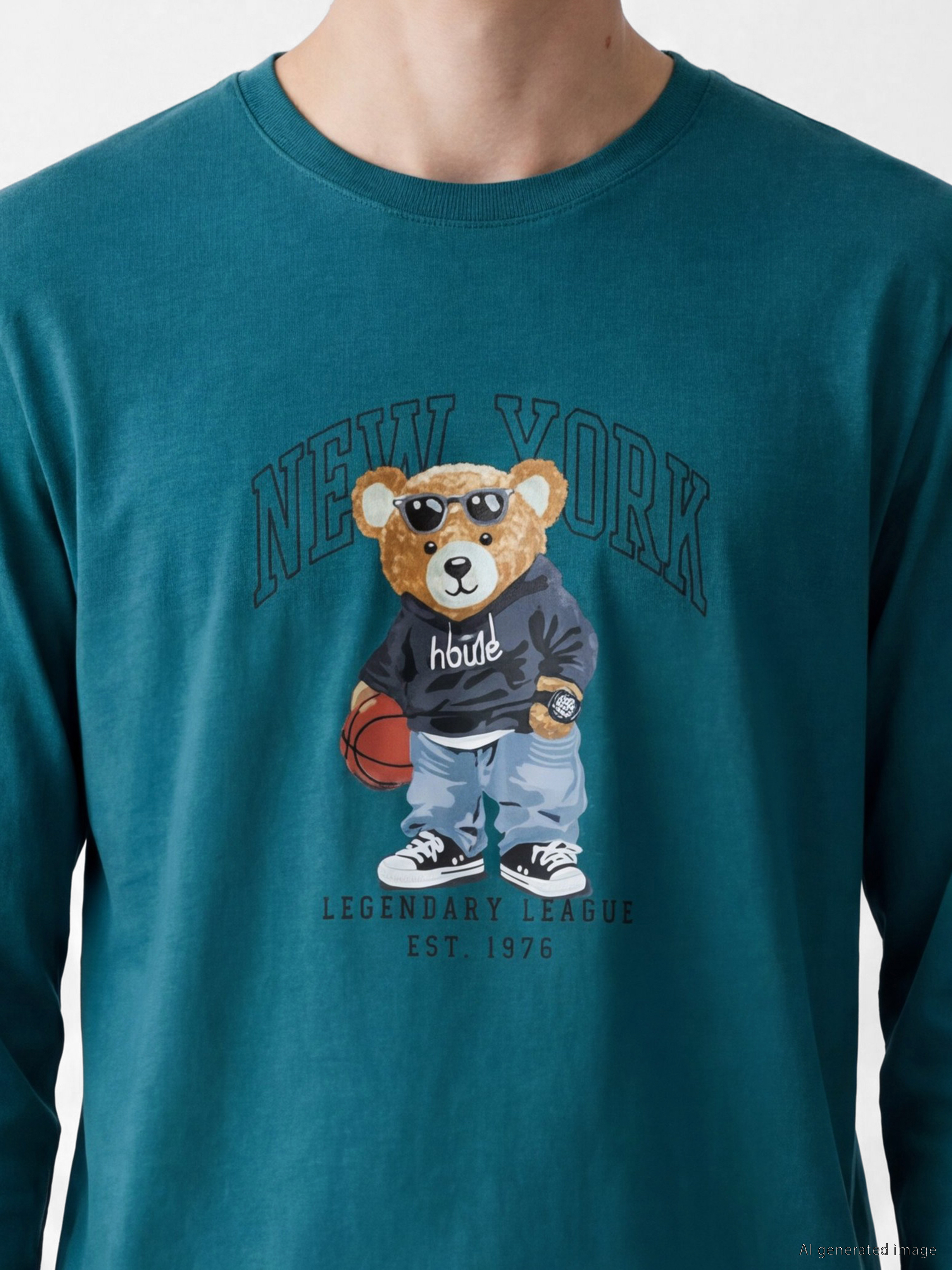 LC WAIKIKI Regular Fit Teddy Baskılı Erkek Pijama Takımı görsel 5