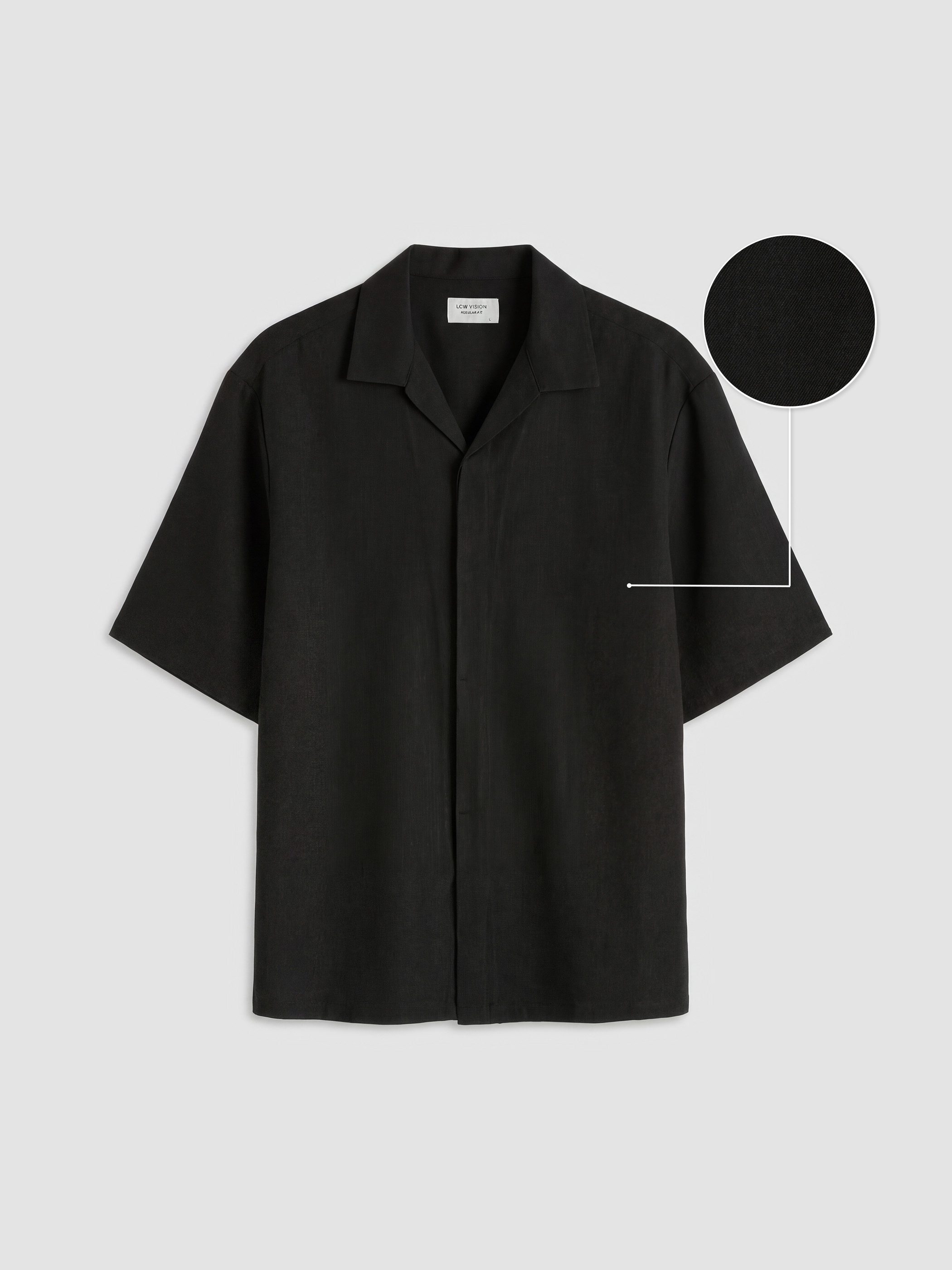 LCW Vision Regular Fit Keten Görünümlü Erkek Gömlek görsel 5