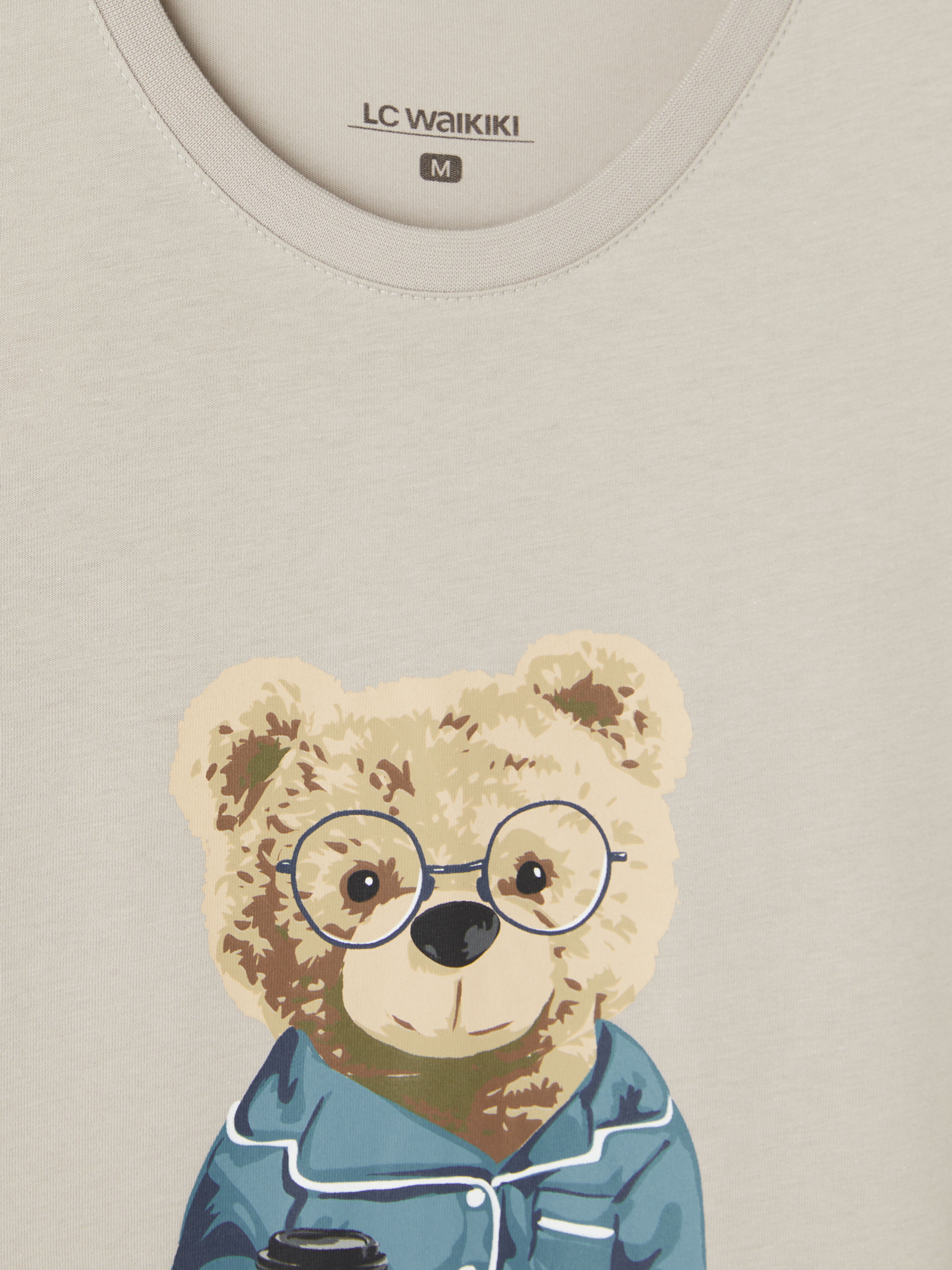 LC WAIKIKI Regular Fit Teddy Baskılı Erkek Pijama Takım görsel 7