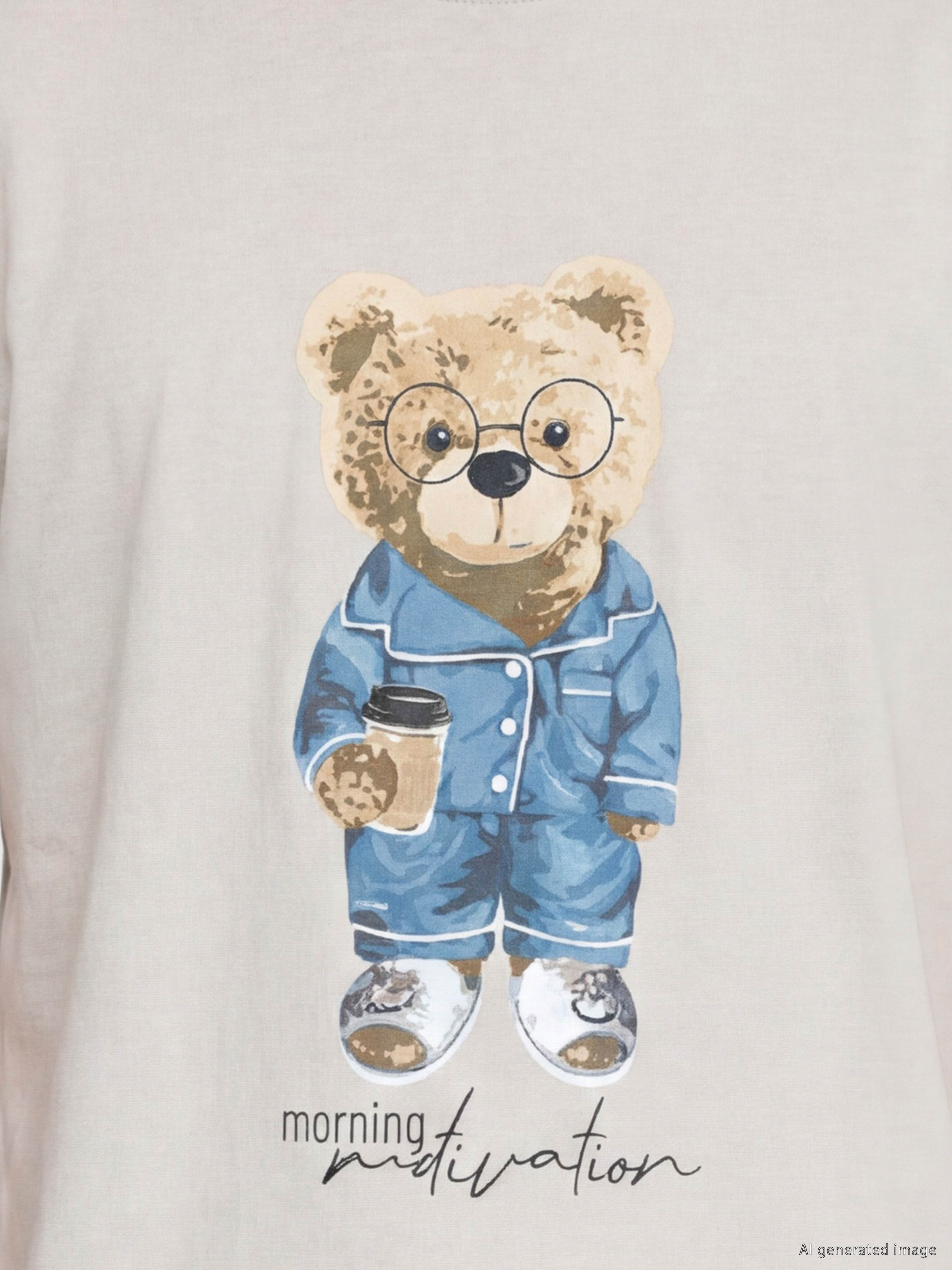 LC WAIKIKI Regular Fit Teddy Baskılı Erkek Pijama Takım görsel 3