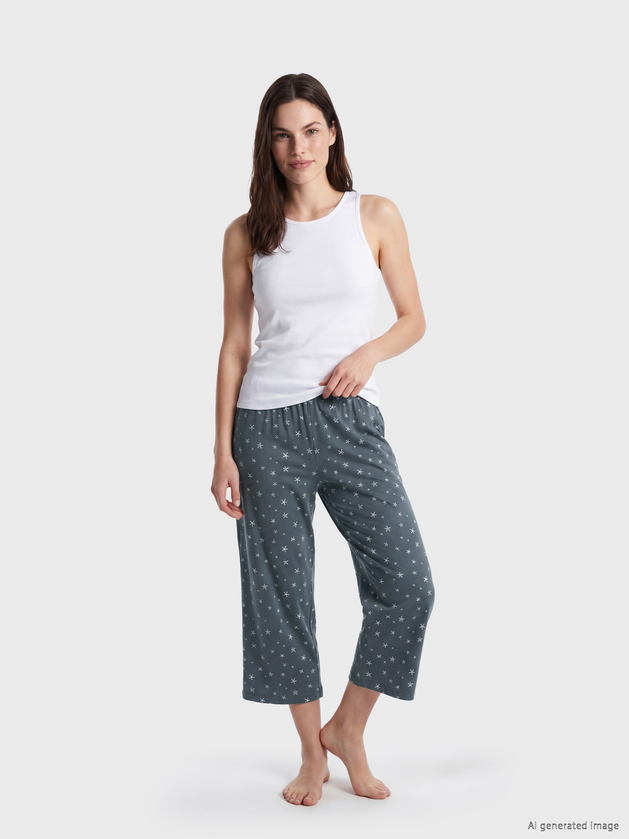 LCW DREAM Yıldız Baskılı Kadın Kapri Pijama Altı