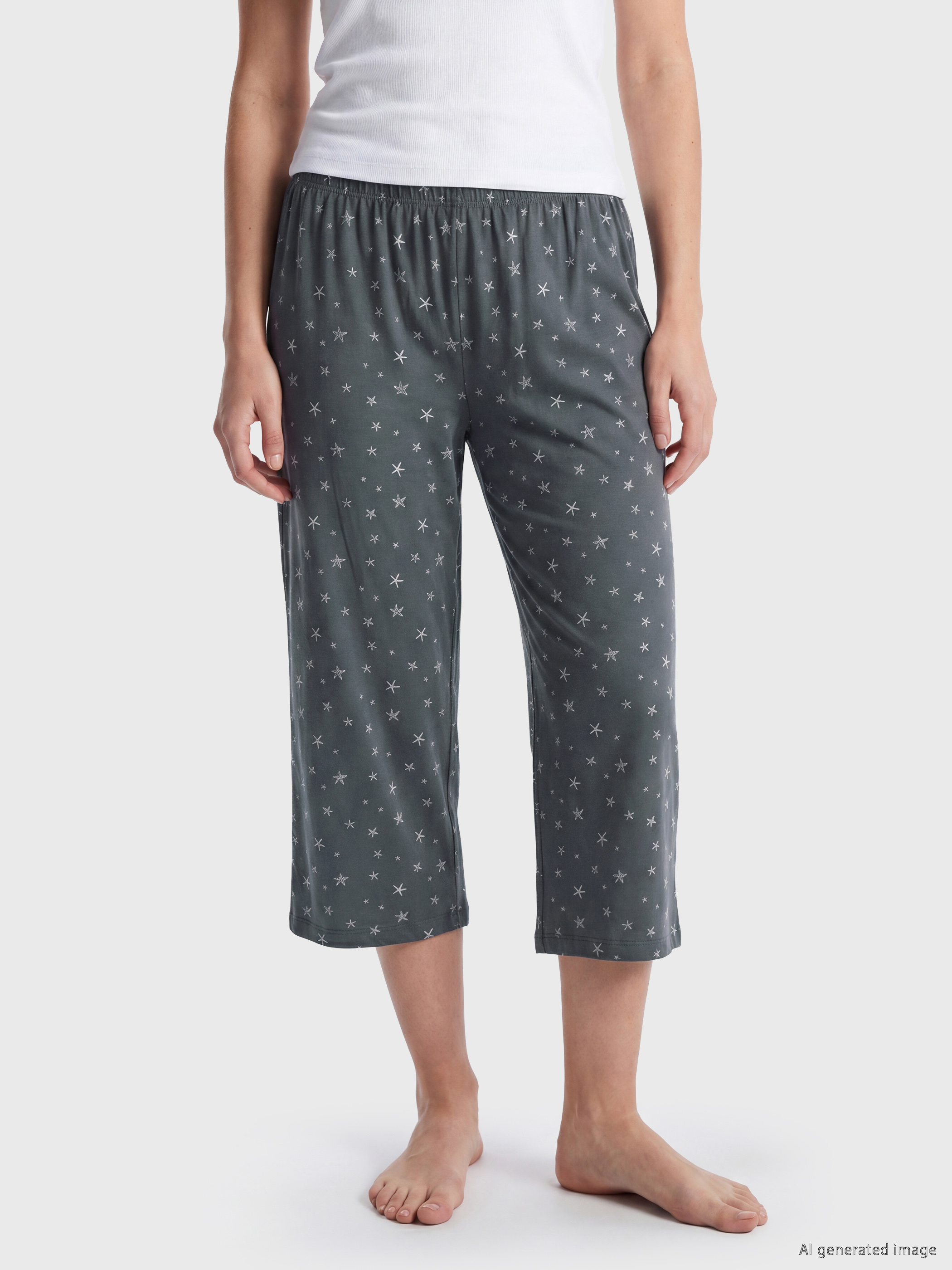LCW DREAM Yıldız Baskılı Kadın Kapri Pijama Altı görsel 2
