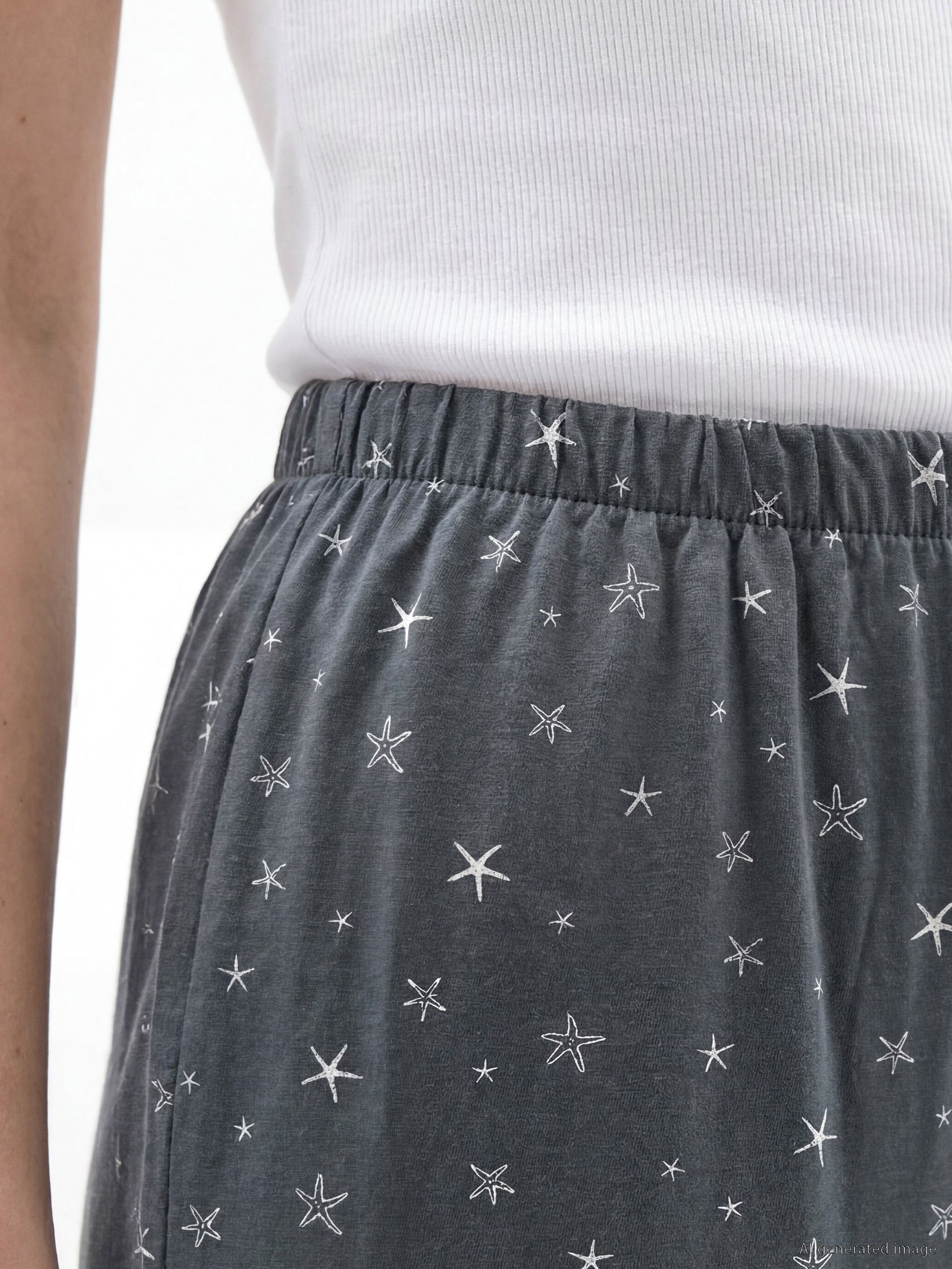 LCW DREAM Yıldız Baskılı Kadın Kapri Pijama Altı görsel 3