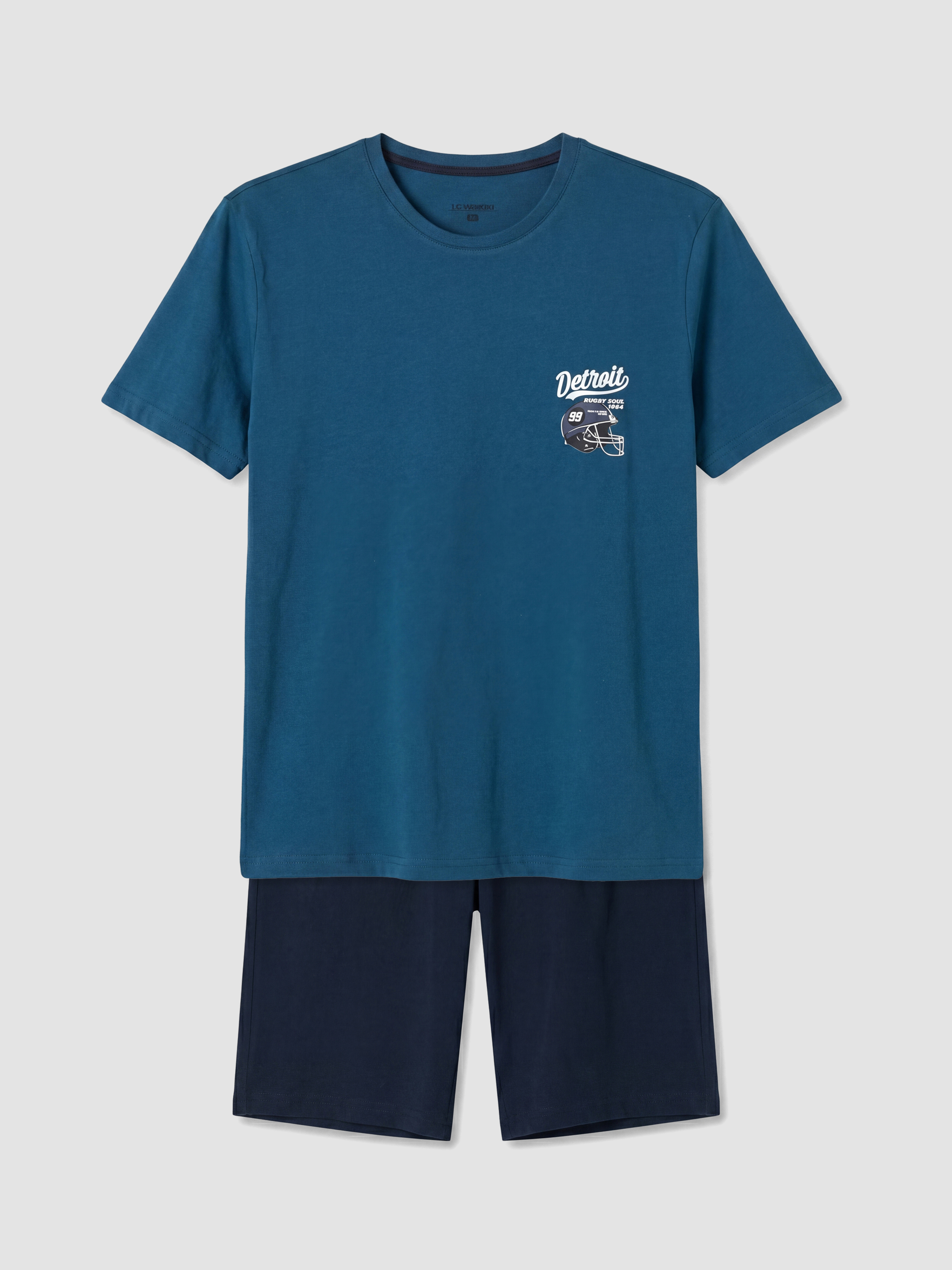 LC WAIKIKI Regular Fit Erkek Şortlu Pijama Takımı görsel 5