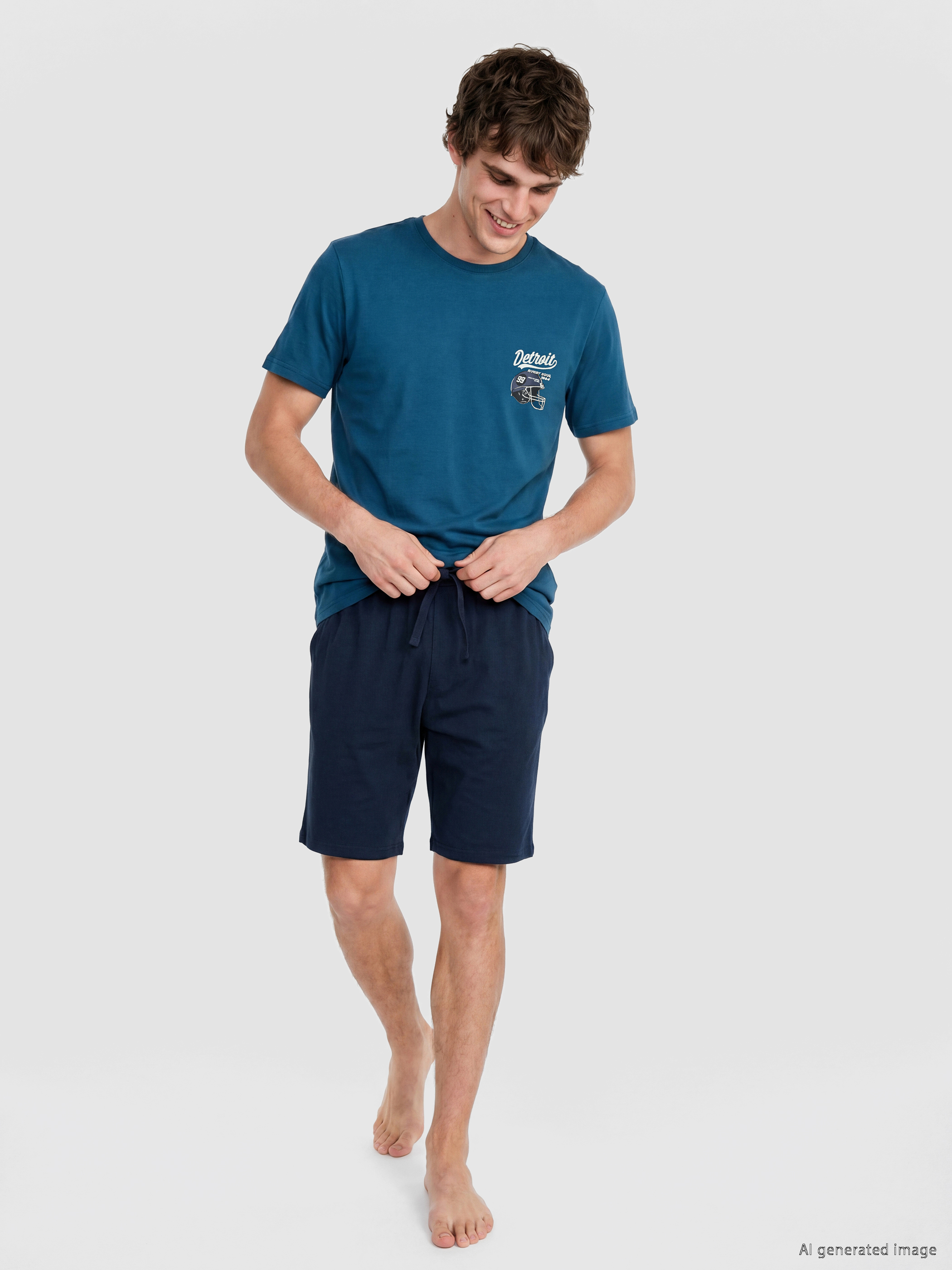 LC WAIKIKI Regular Fit Erkek Şortlu Pijama Takımı