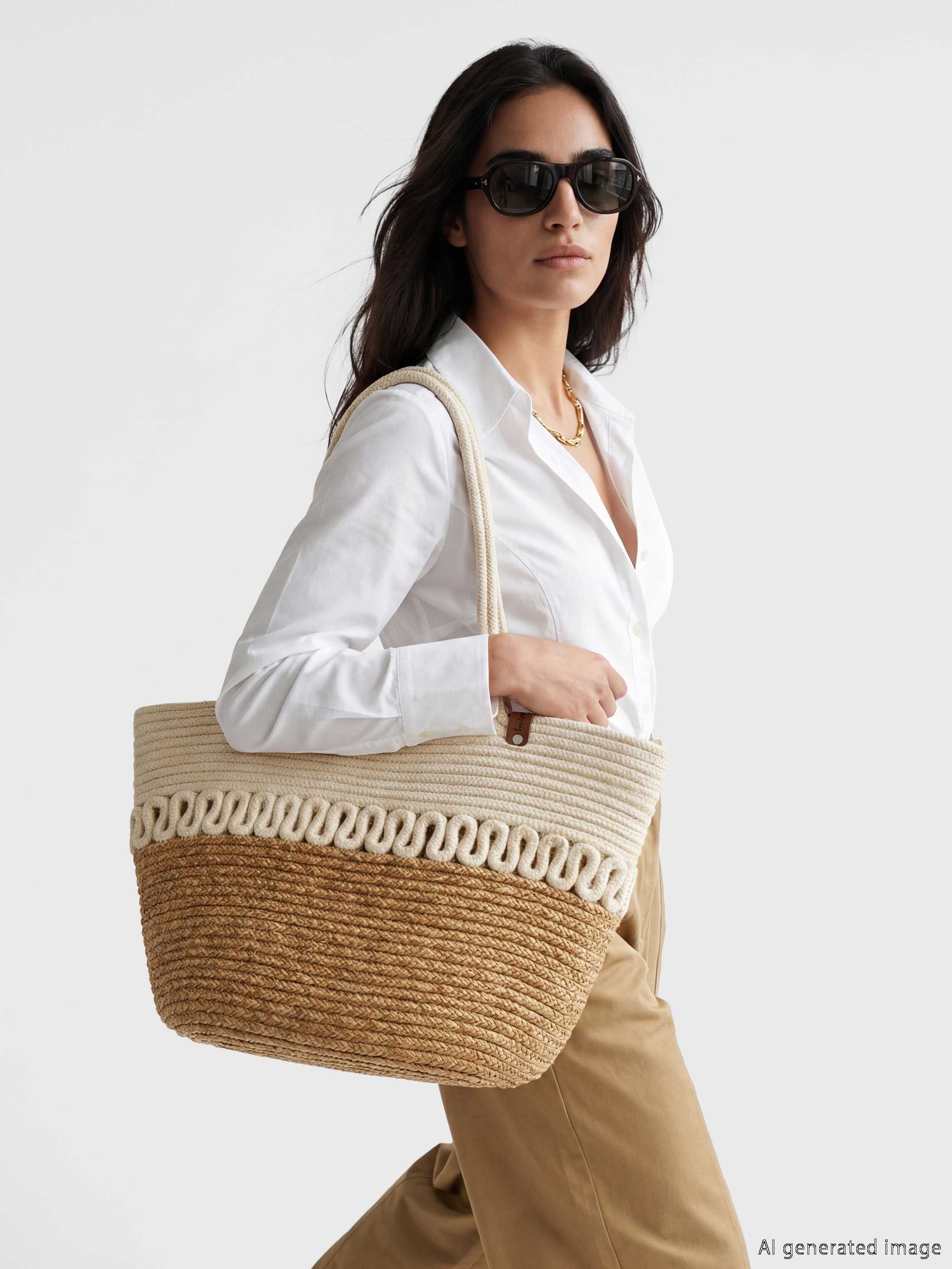 LCW ACCESSORIES Kadın Hasır Plaj Çantası görsel 2
