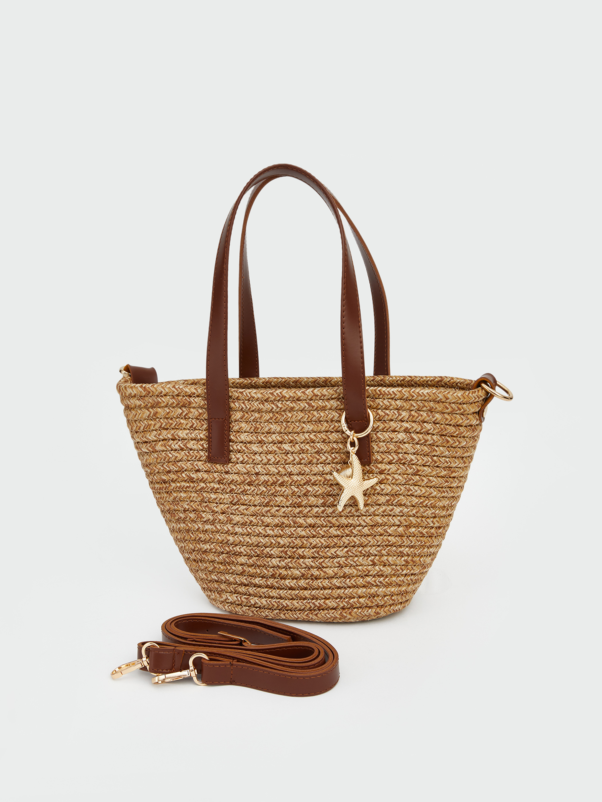 LCW ACCESSORIES Hasır Görünümlü Kadın Omuz Çantası görsel 3