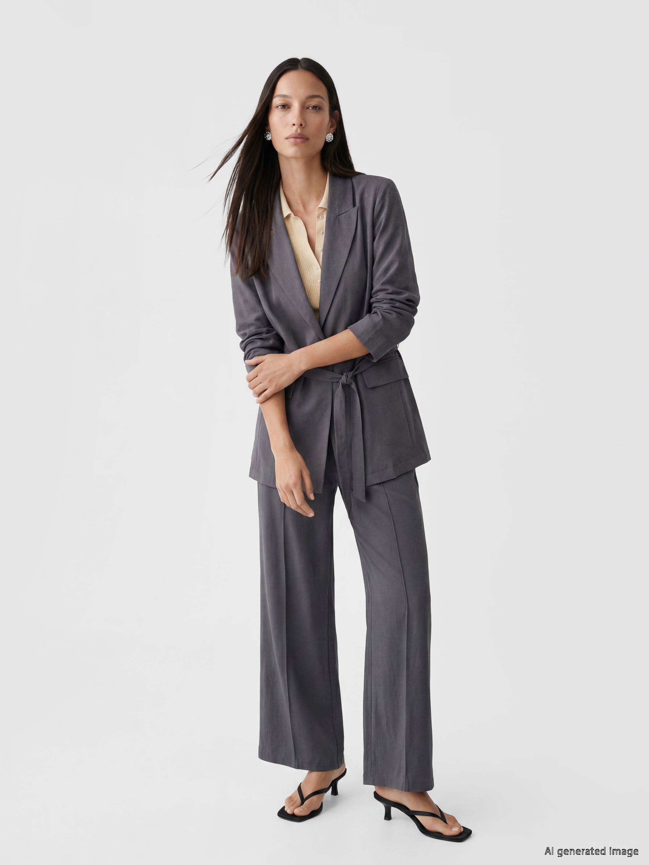 LCW EVERYDAY Kuşaklı Kadın Blazer Ceket görsel 2