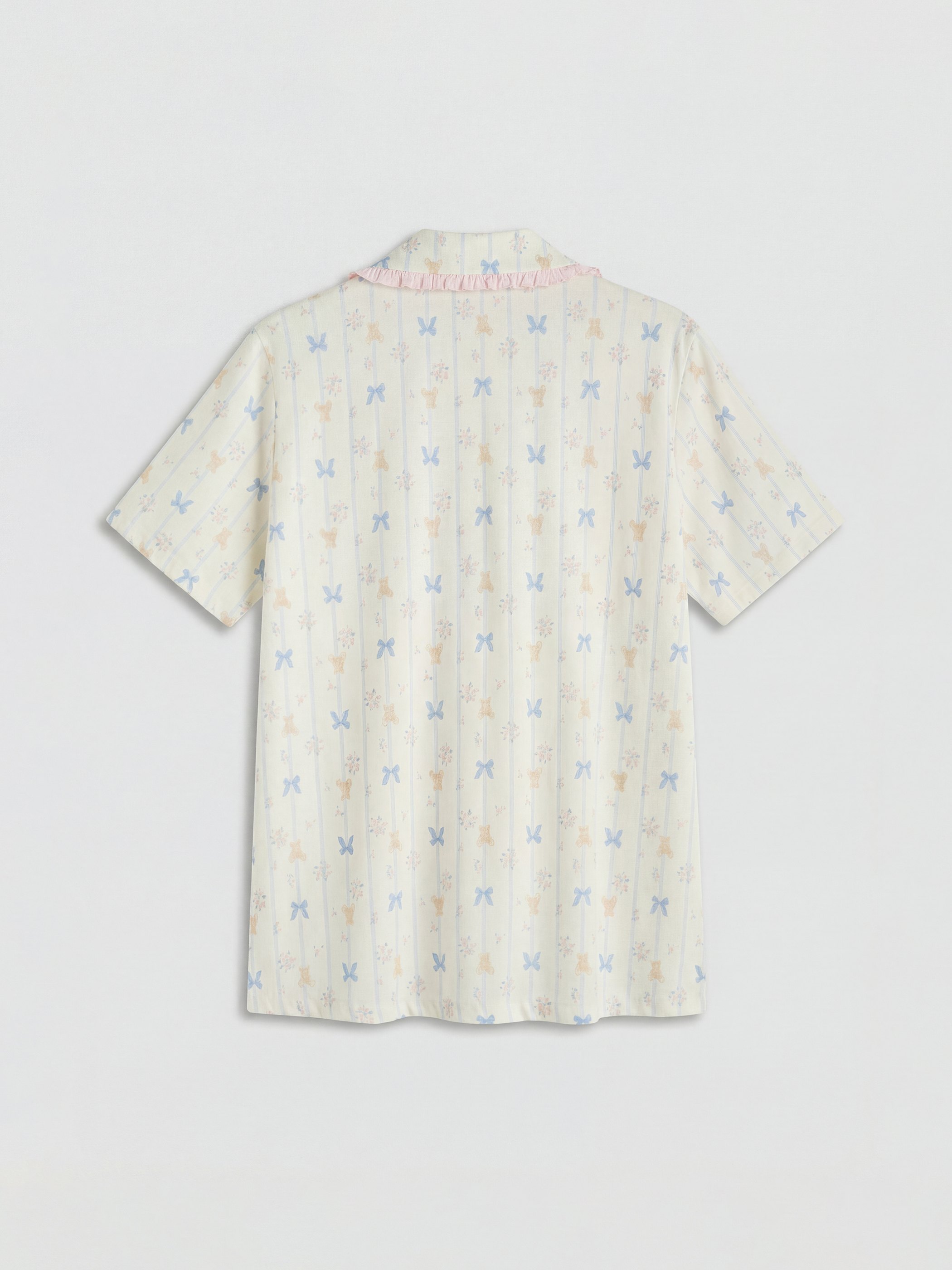 LCW DREAM Gömlek Yaka Desenli Hamile Pijama Takım görsel 6