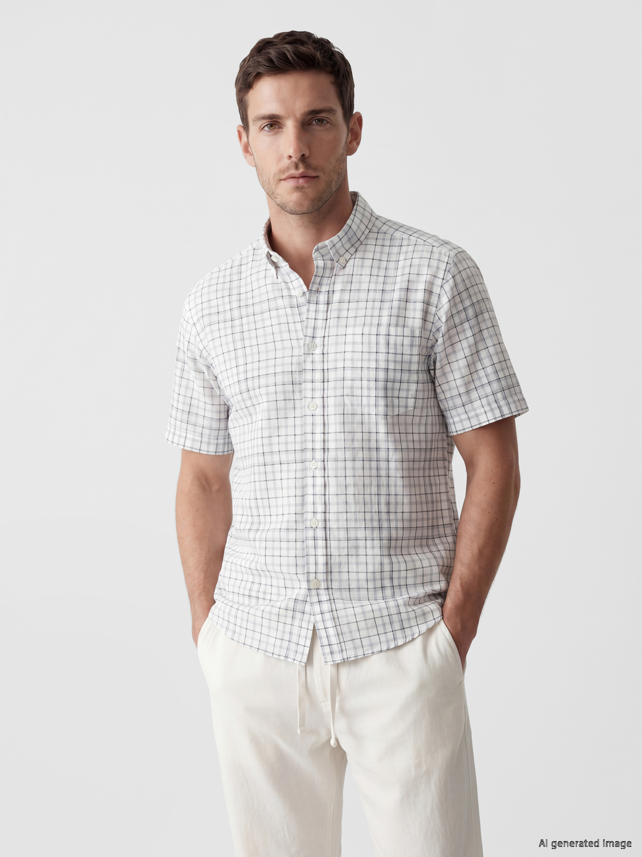 LCWAIKIKI Classic Regular Fit Ekose Poplin Erkek Gömlek