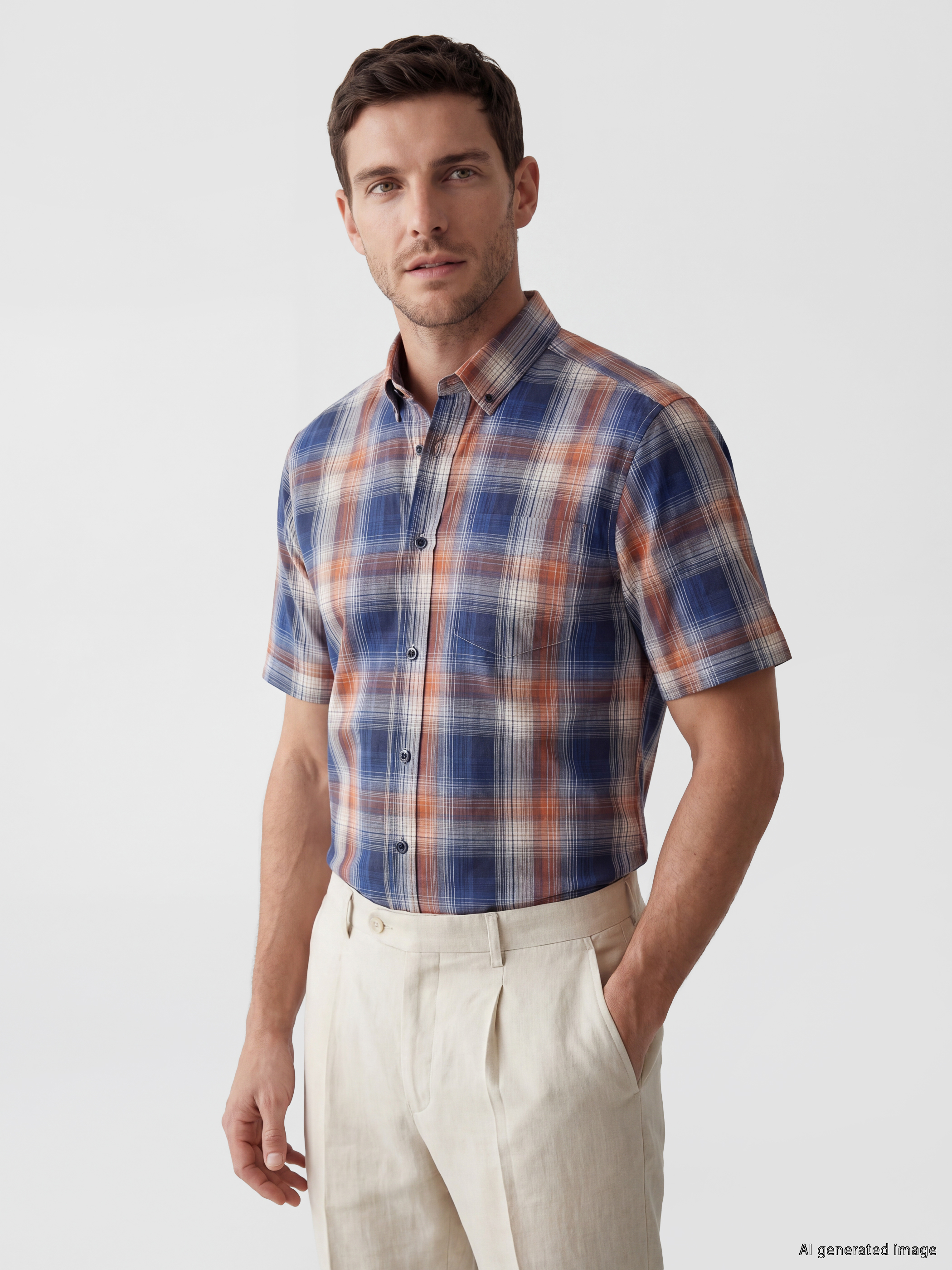 LCWAIKIKI Classic Regular Fit Ekose Poplin Erkek Gömlek