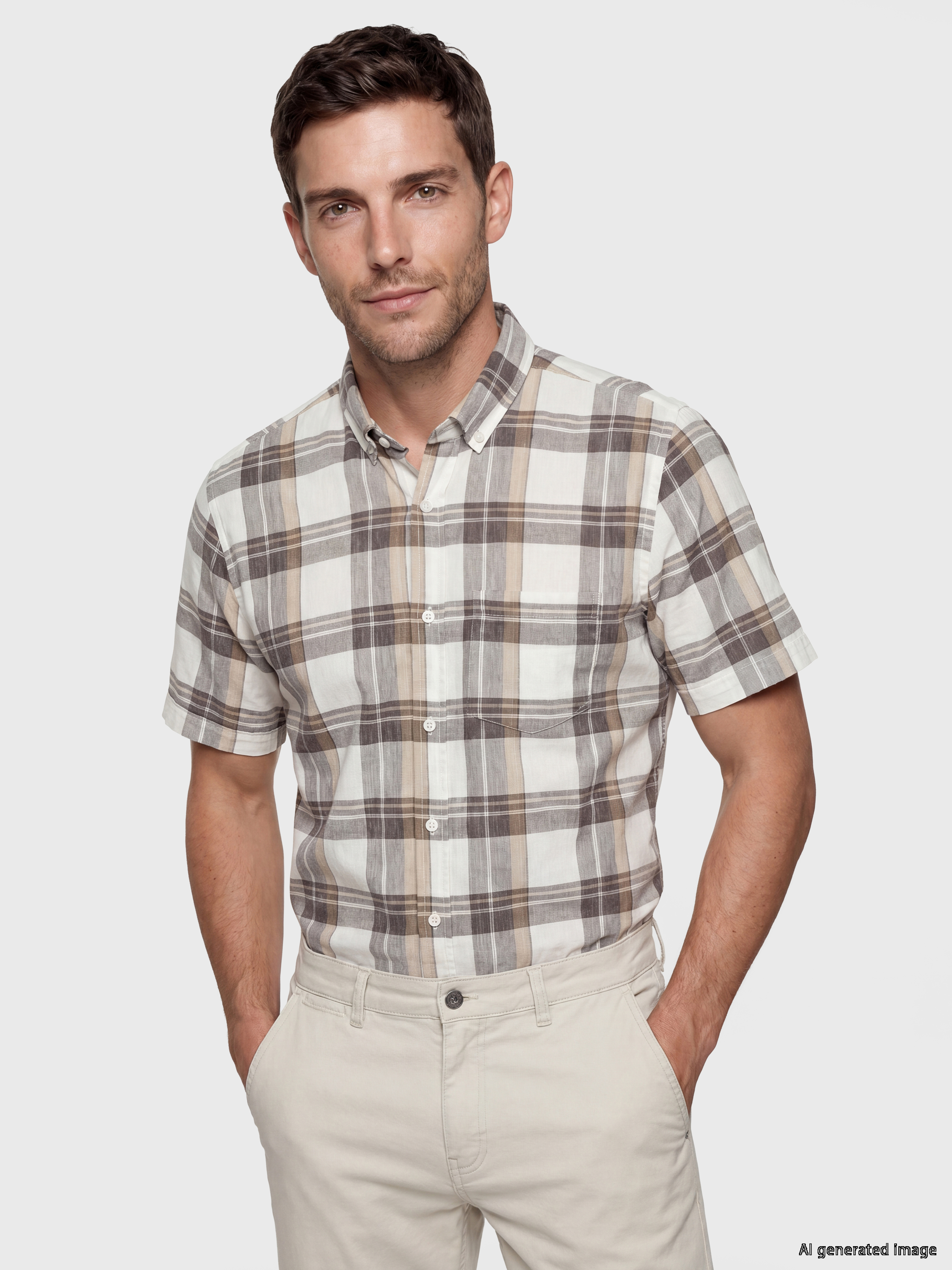 LCWAIKIKI Classic Regular Fit Ekose Poplin Erkek Gömlek