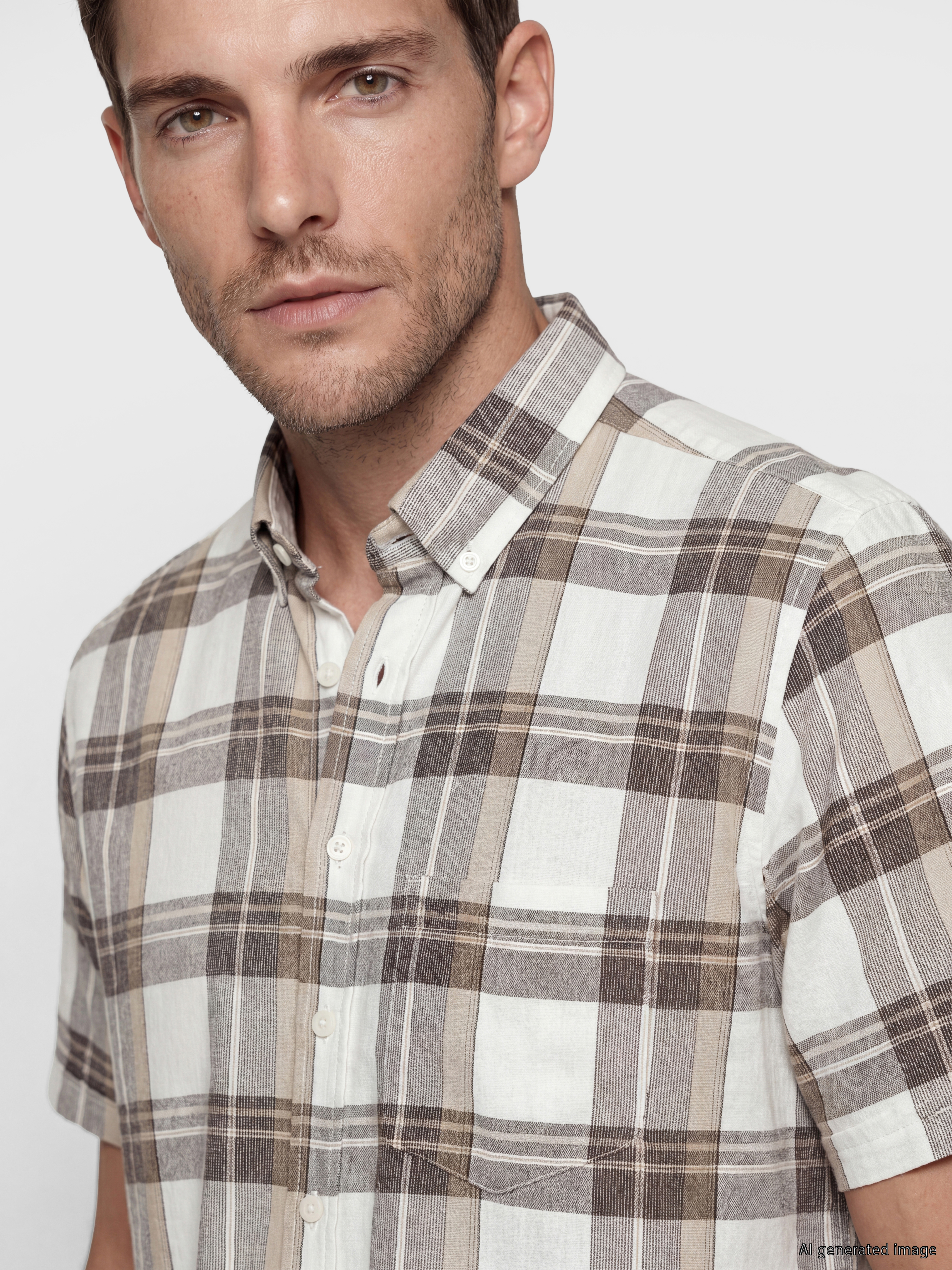 LCWAIKIKI Classic Regular Fit Ekose Poplin Erkek Gömlek görsel 3