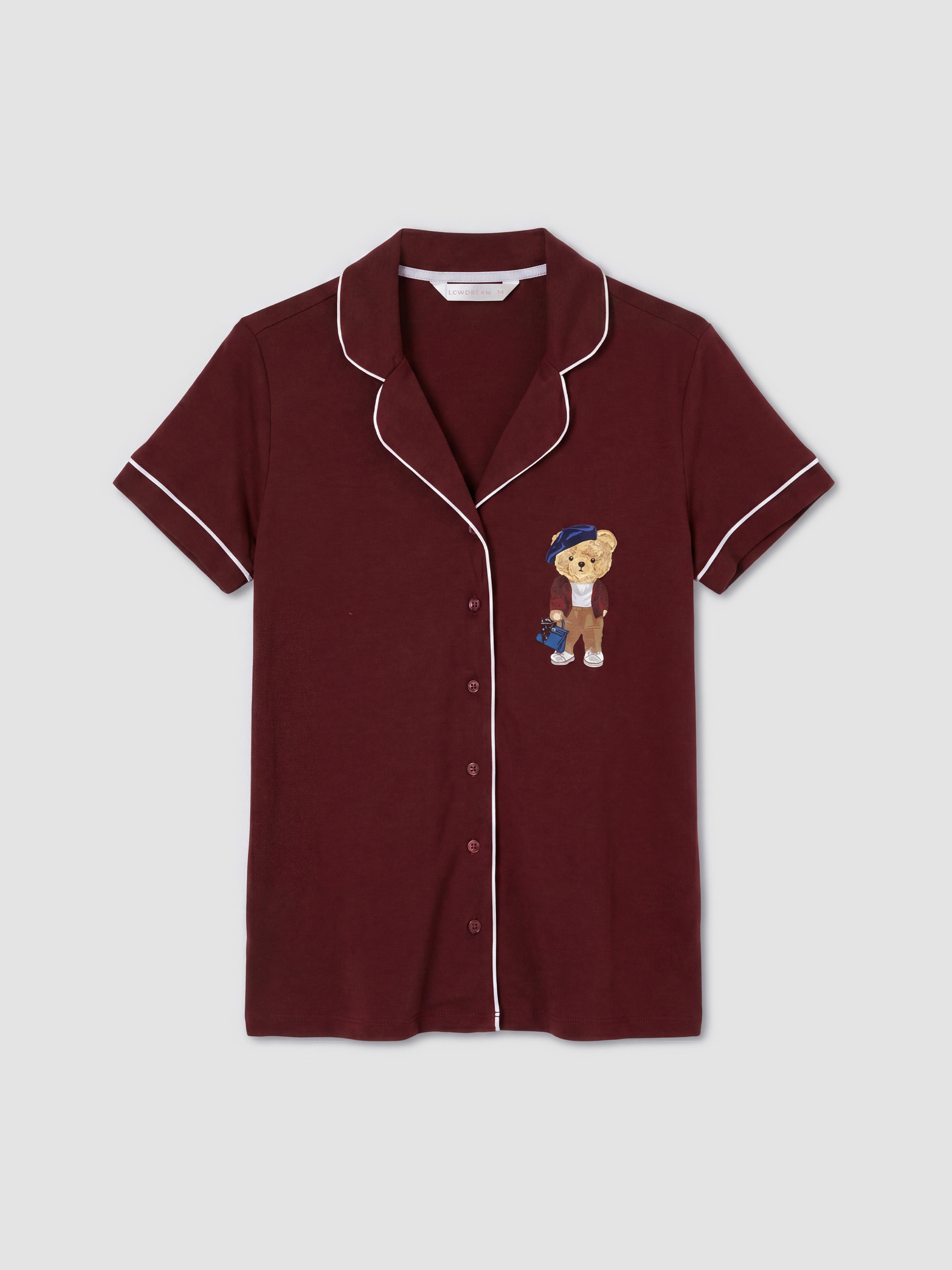 LCW DREAM Ayı Teddy Baskılı Kadın Şortlu Pijama Takımı görsel 5