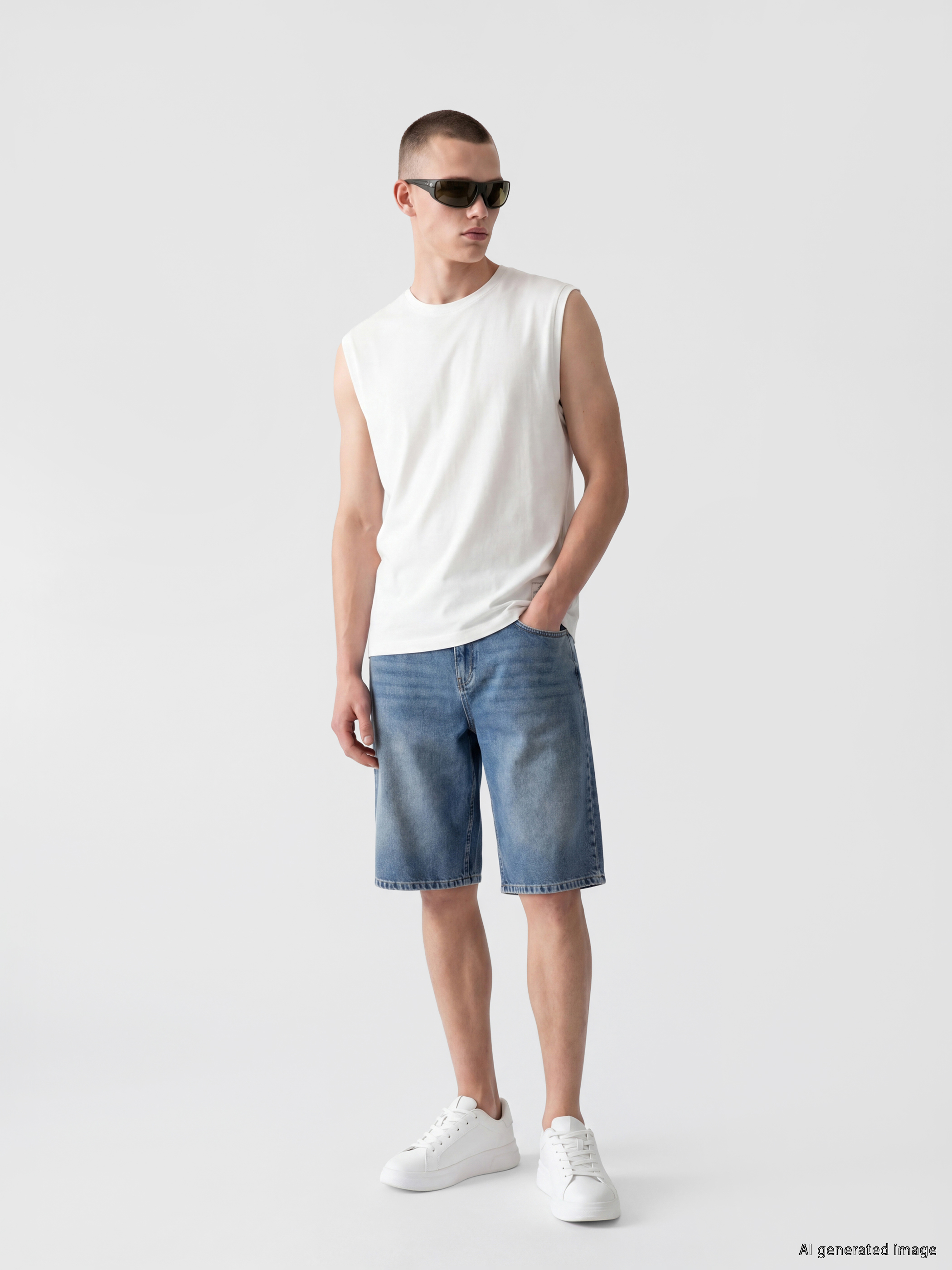 XSIDE Regular Fit Bisiklet Yaka Kolsuz Erkek Tişört görsel 2