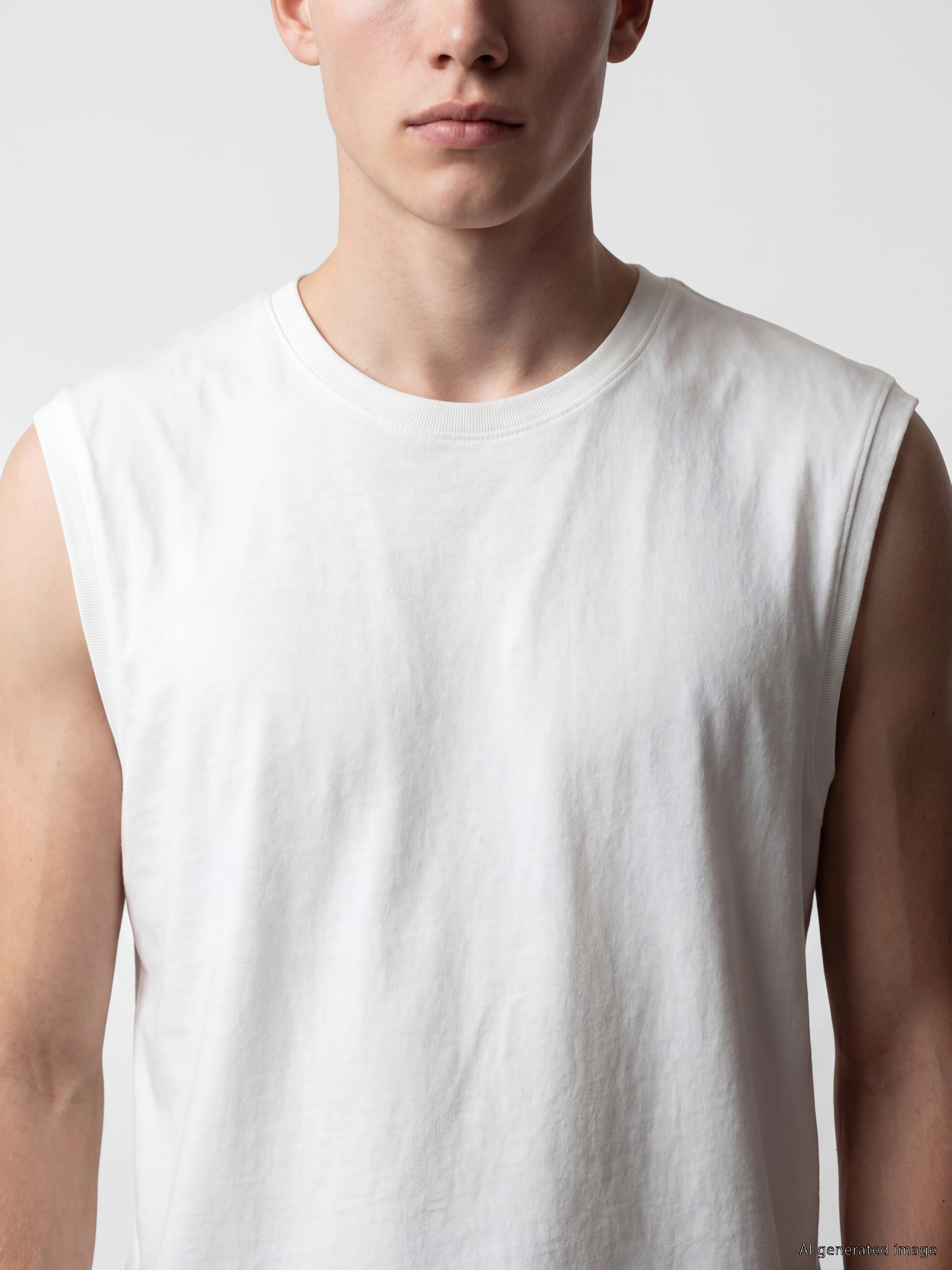 XSIDE Regular Fit Bisiklet Yaka Kolsuz Erkek Tişört görsel 3