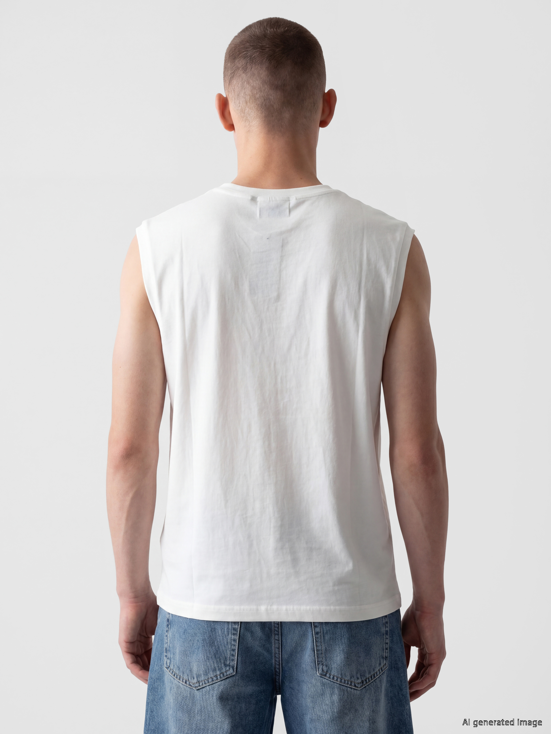 XSIDE Regular Fit Bisiklet Yaka Kolsuz Erkek Tişört görsel 4