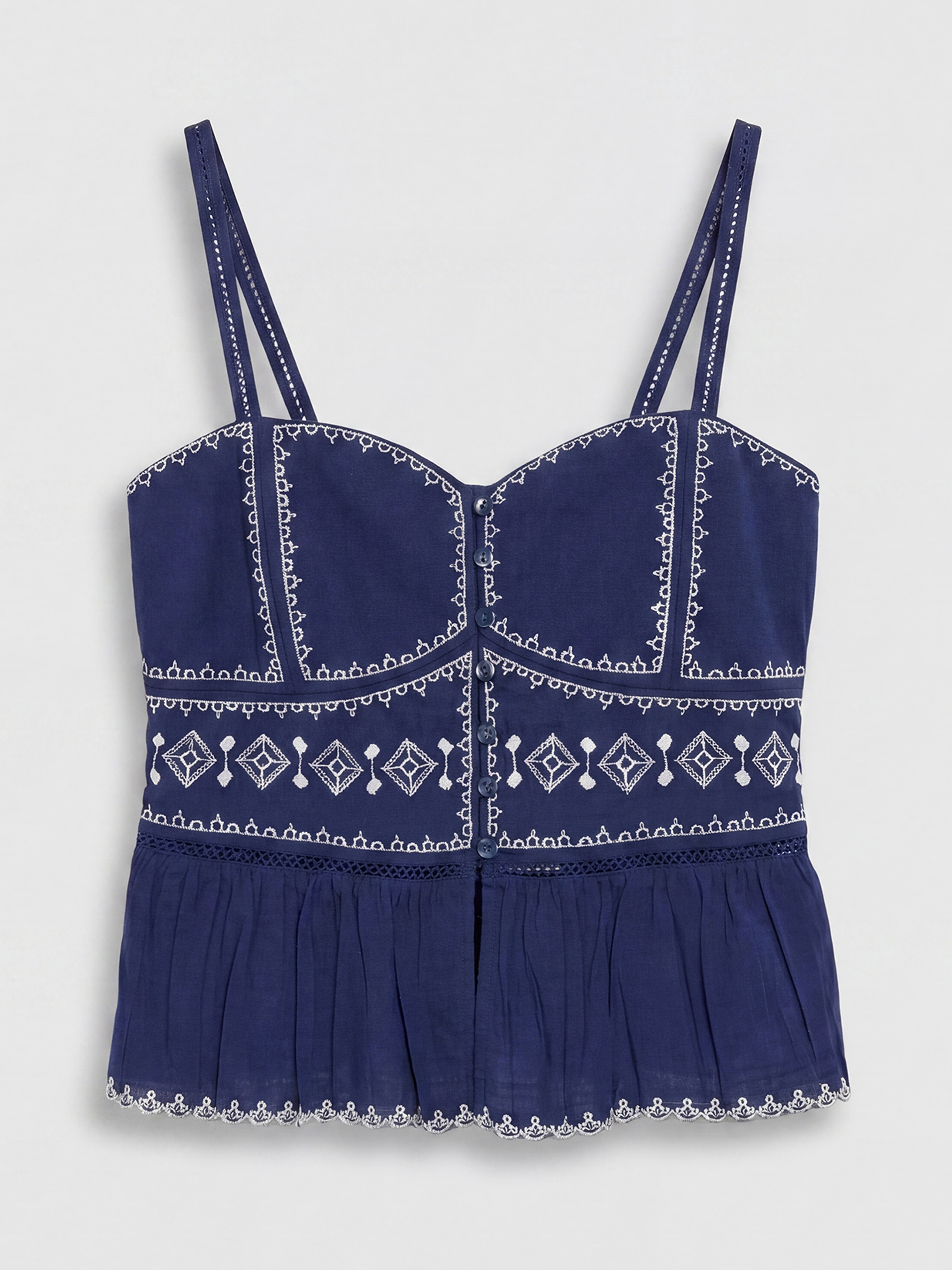 XSIDE Kalp Yaka Nakışlı Peplum Bluz görsel 5