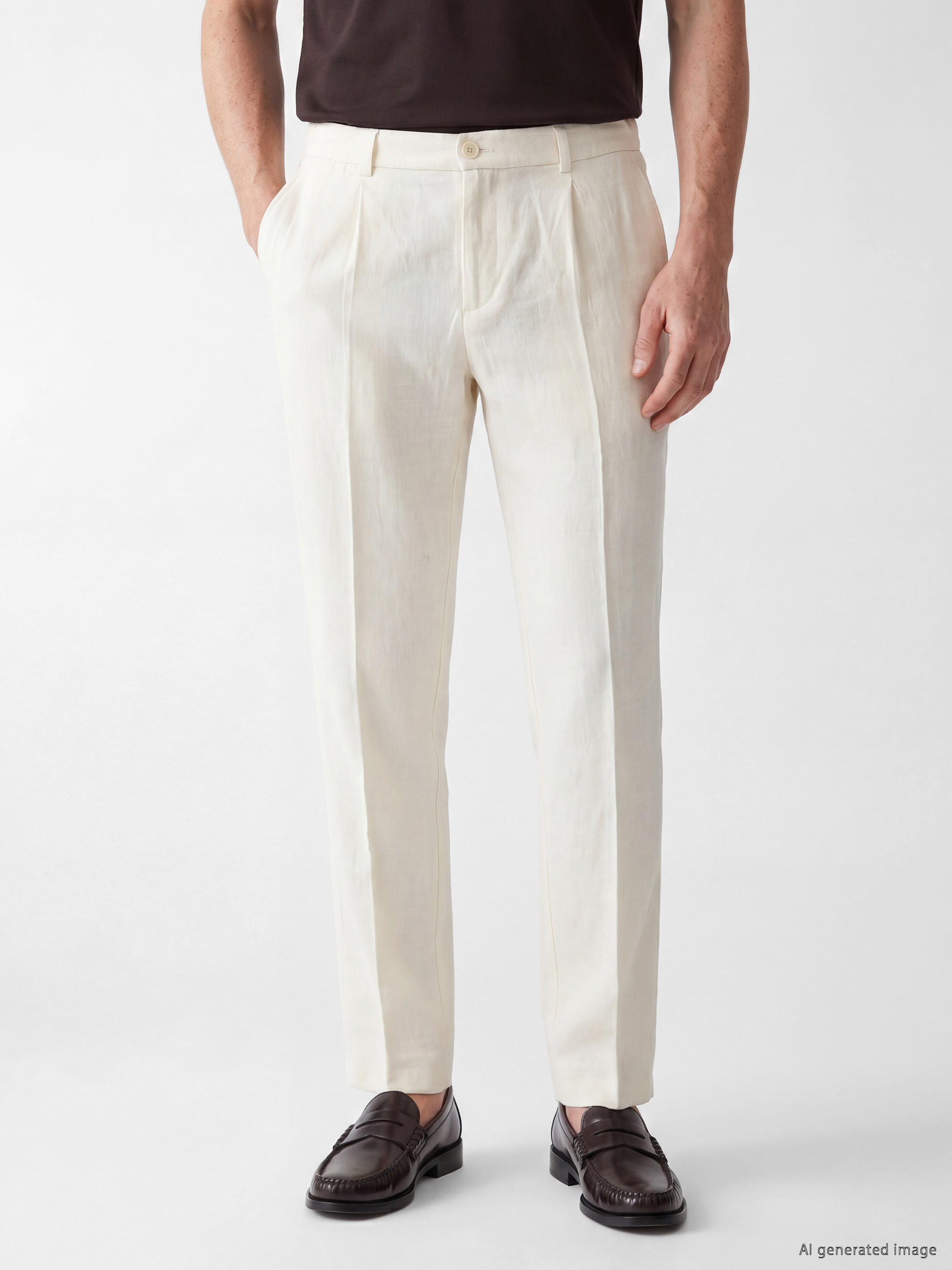 SOUTHBLUE Regular Fit Keten Karışımlı Erkek Pileli Pantolon görsel 2