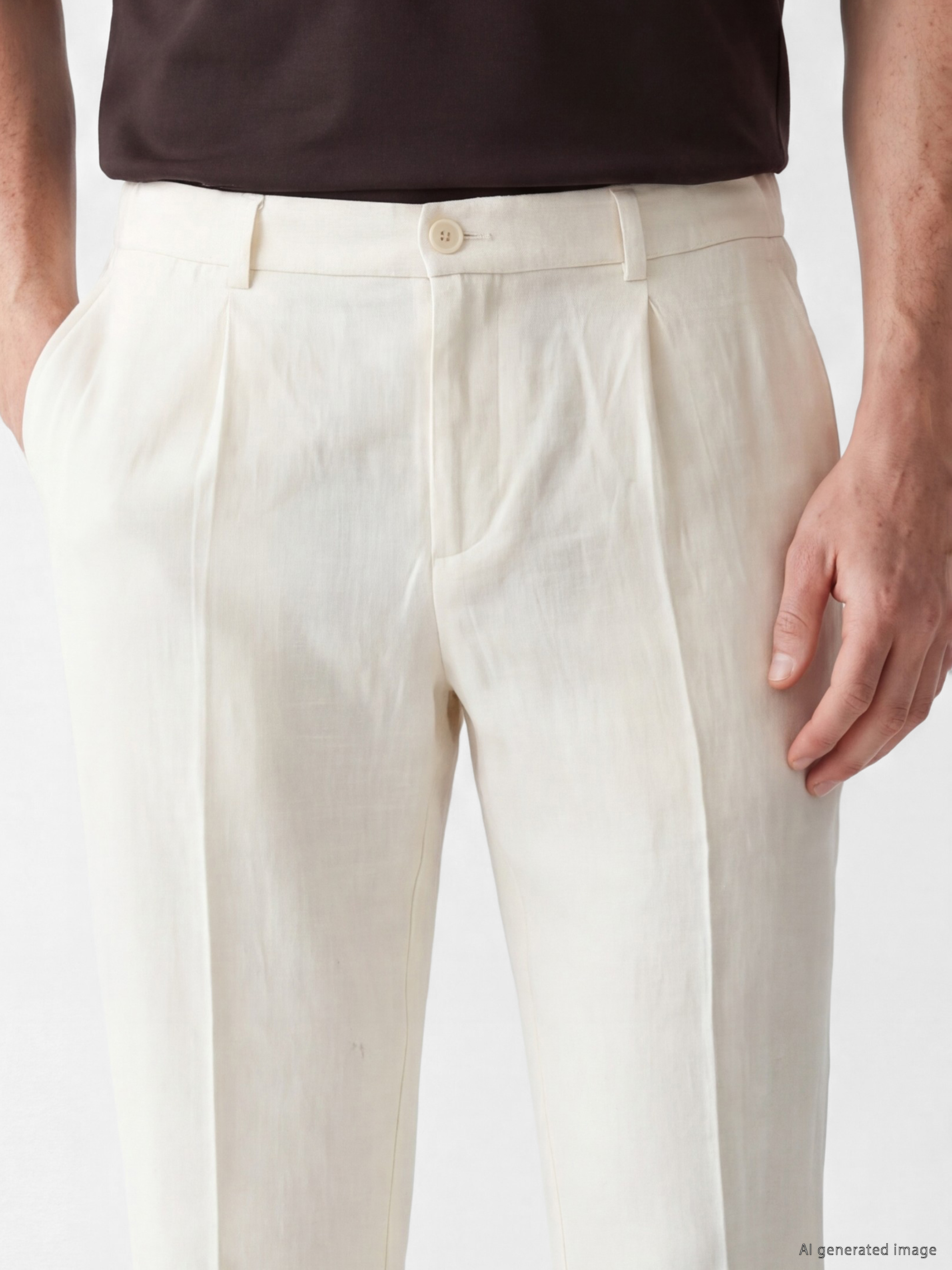 SOUTHBLUE Regular Fit Keten Karışımlı Erkek Pileli Pantolon görsel 3