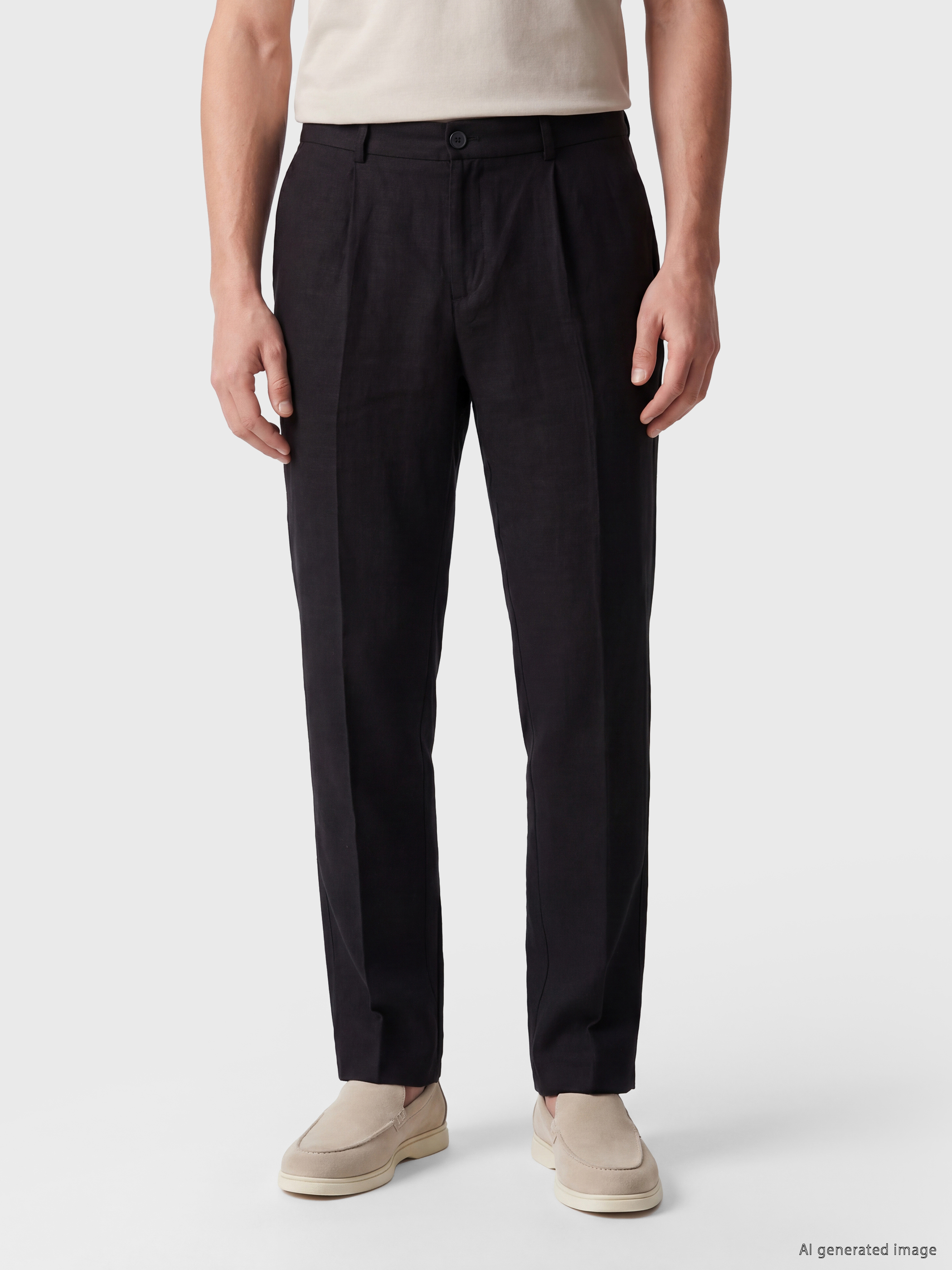 SOUTHBLUE Regular Fit Keten Karışımlı Erkek Pileli Pantolon görsel 2