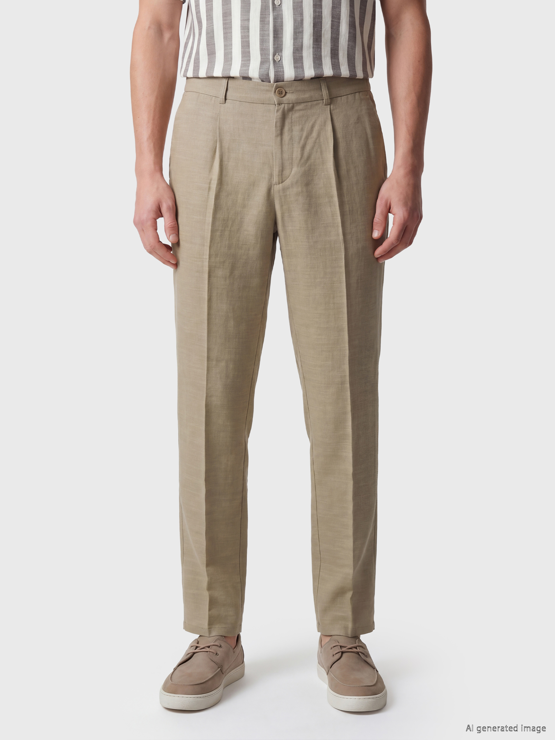 SOUTHBLUE Regular Fit Keten Karışımlı Erkek Pileli Pantolon görsel 2