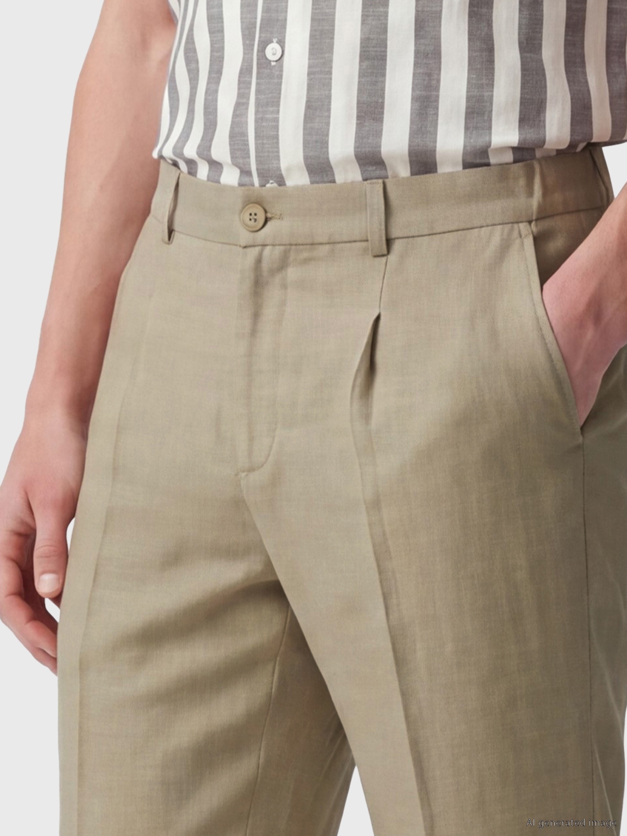 SOUTHBLUE Regular Fit Keten Karışımlı Erkek Pileli Pantolon görsel 3