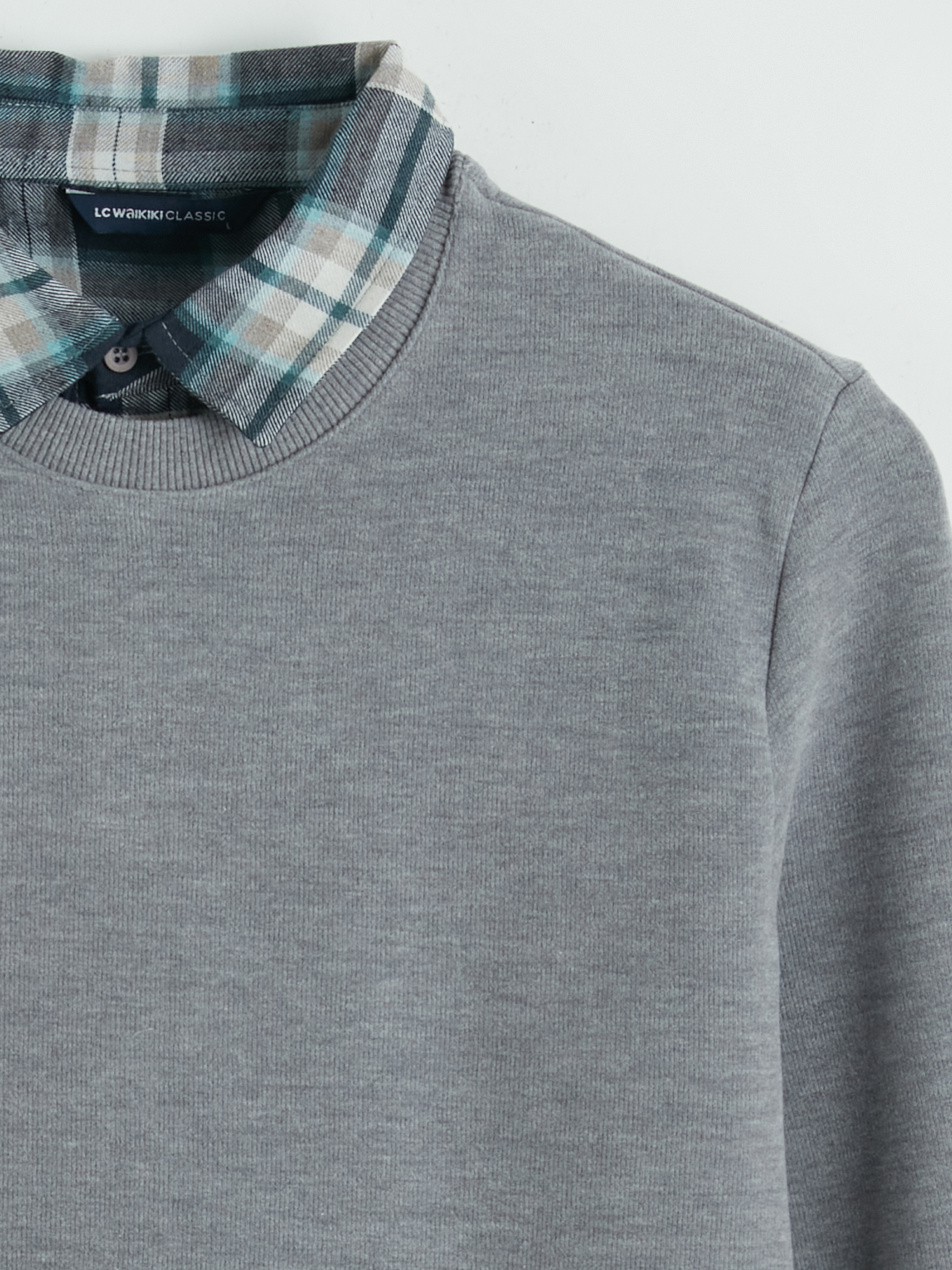 LCWAIKIKI Classic Gömlek Yaka Erkek Sweatshirt görsel 6