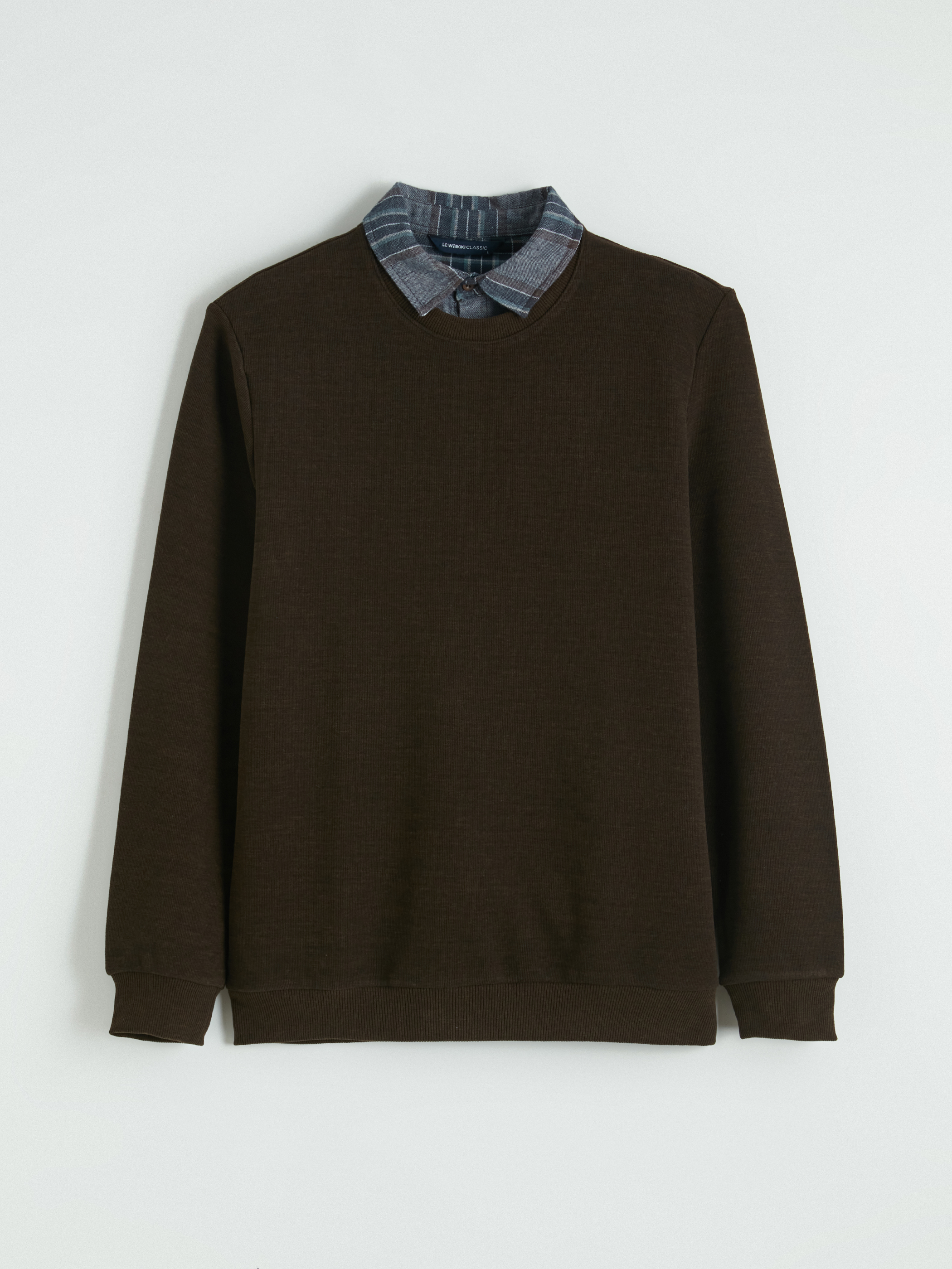 LCWAIKIKI Classic Gömlek Yaka Erkek Sweatshirt görsel 4