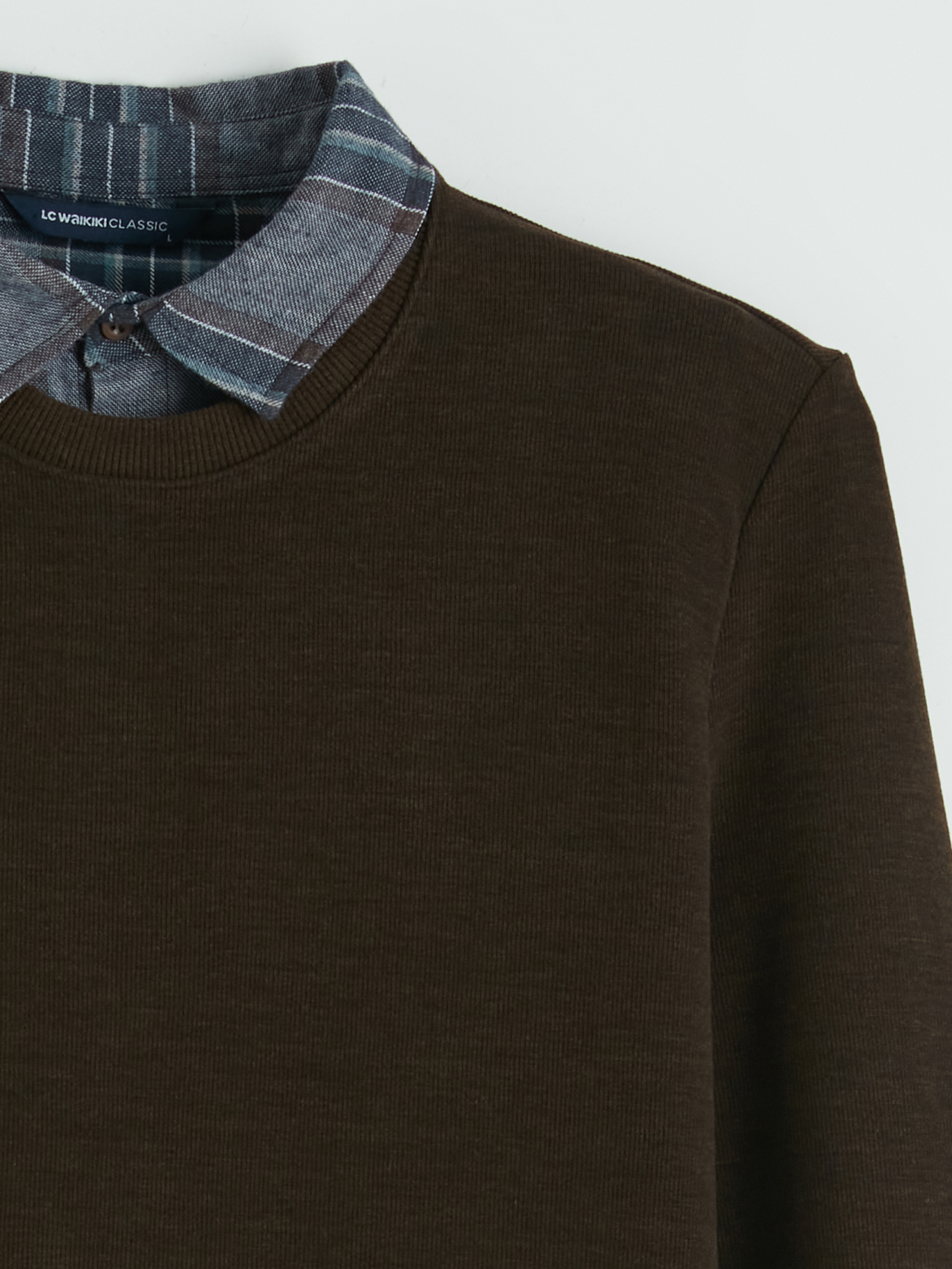 LCWAIKIKI Classic Gömlek Yaka Erkek Sweatshirt görsel 6