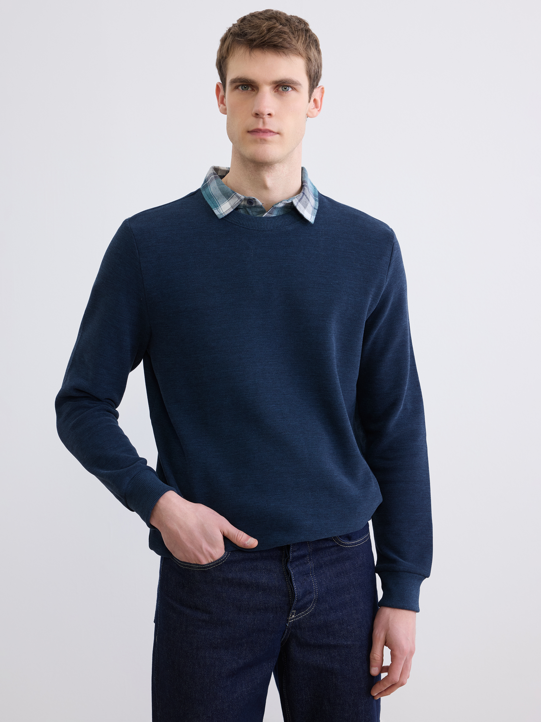 LCWAIKIKI Classic Gömlek Yaka Erkek Sweatshirt
