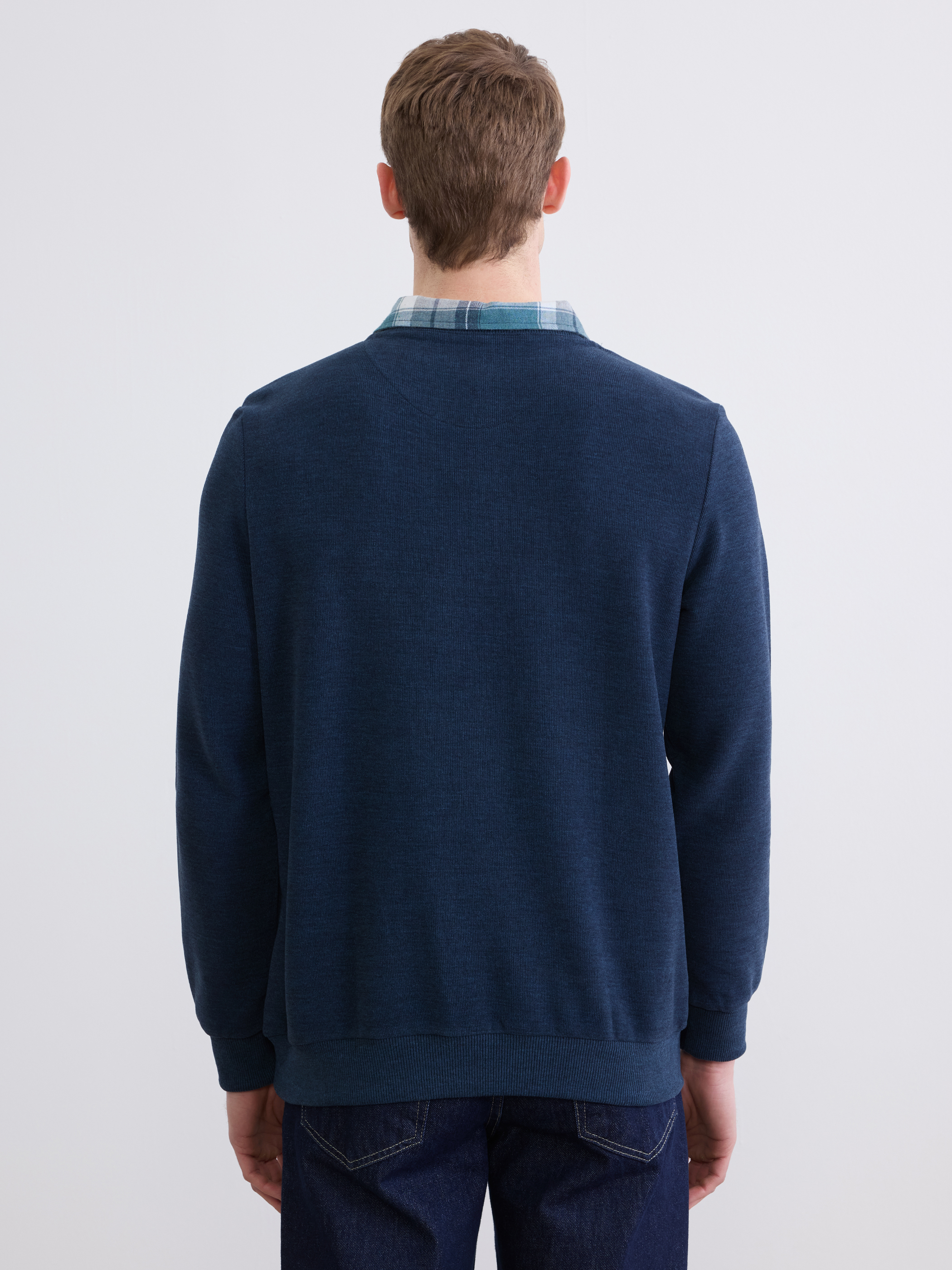 LCWAIKIKI Classic Gömlek Yaka Erkek Sweatshirt görsel 4