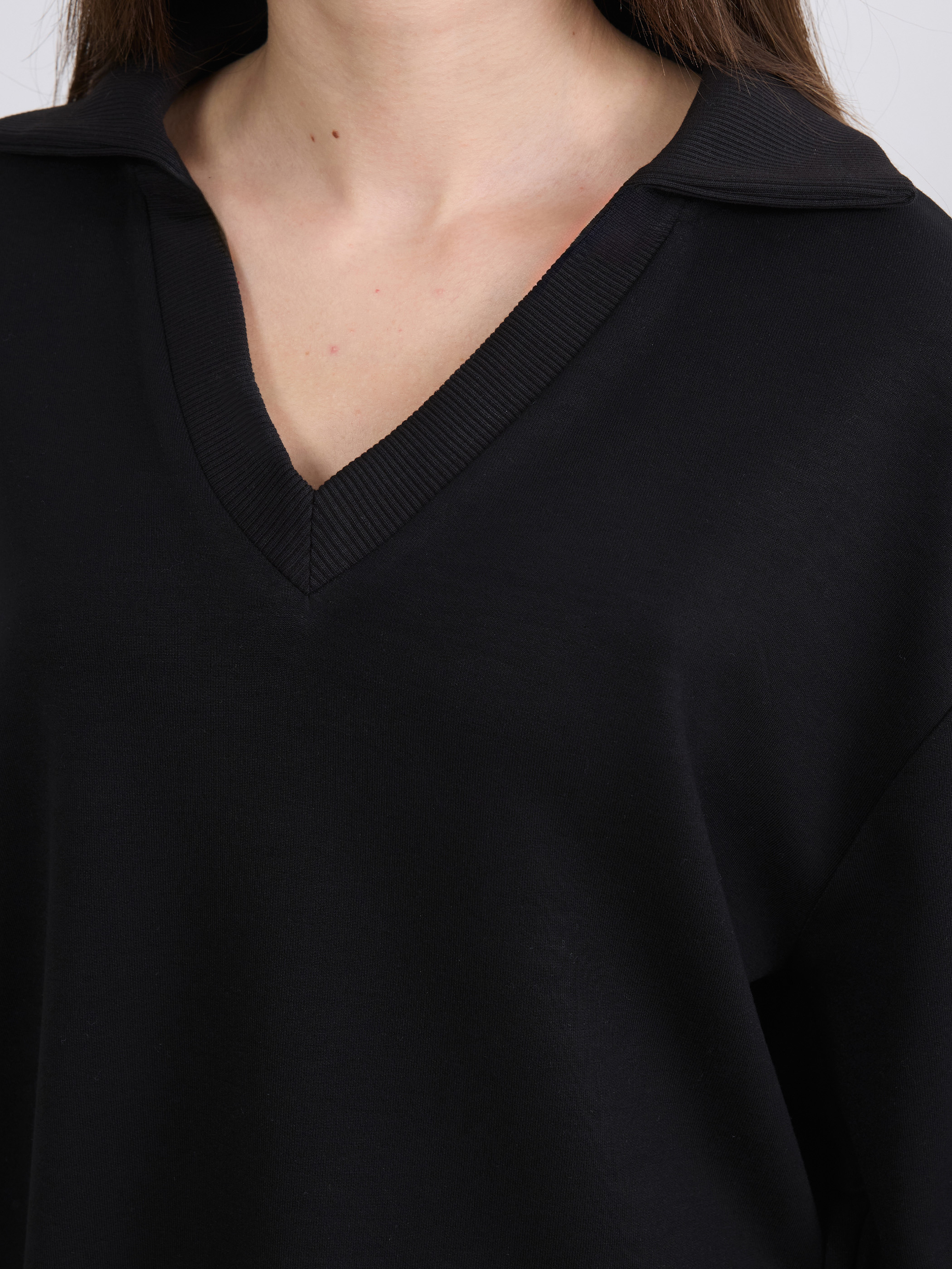 Soulife Petite Polo Yaka Kadın Sweatshirt görsel 4